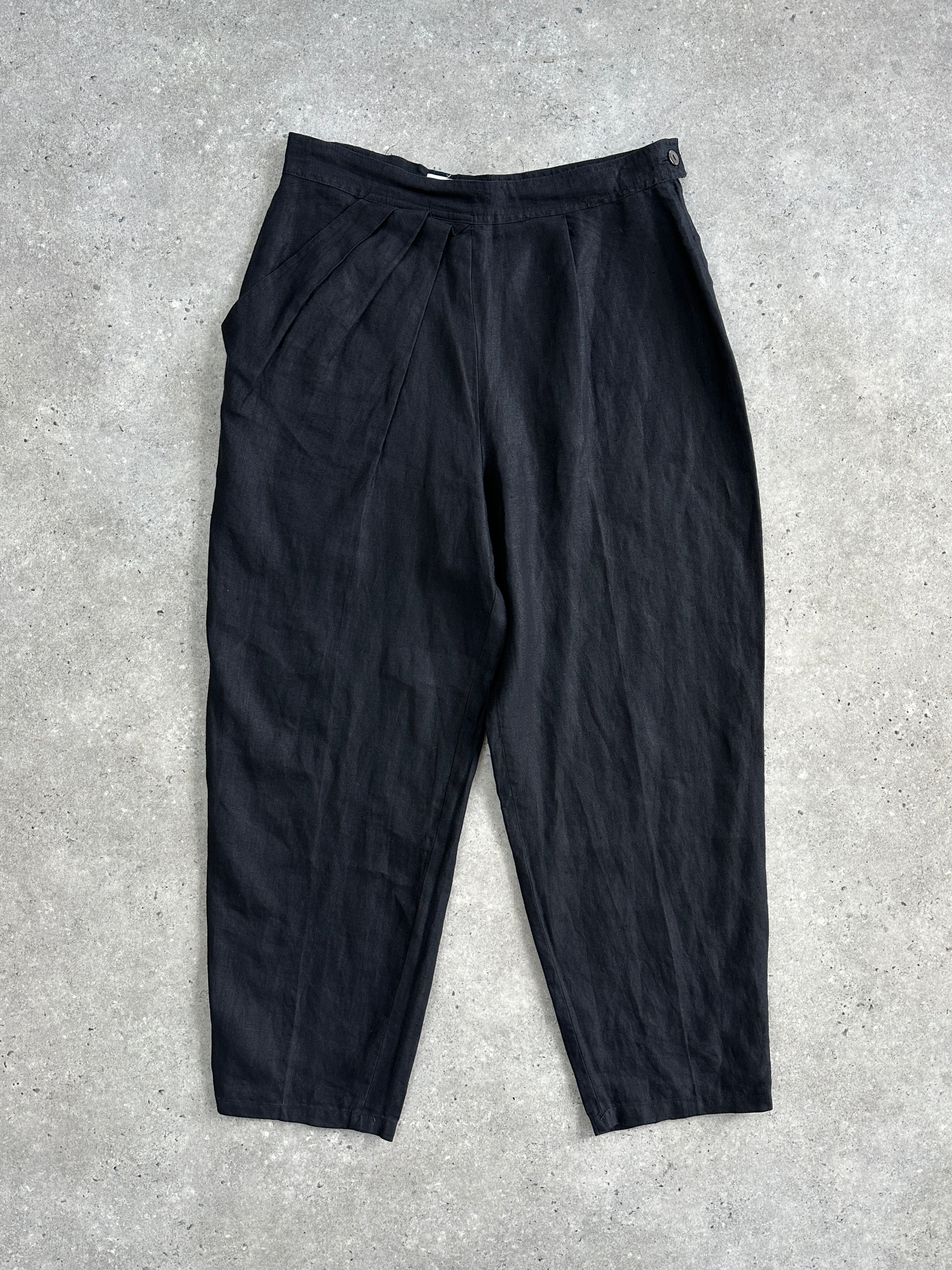 Max Mara Pure Linen Tapered Leg High Waisted Trousers - W28 - SYLK