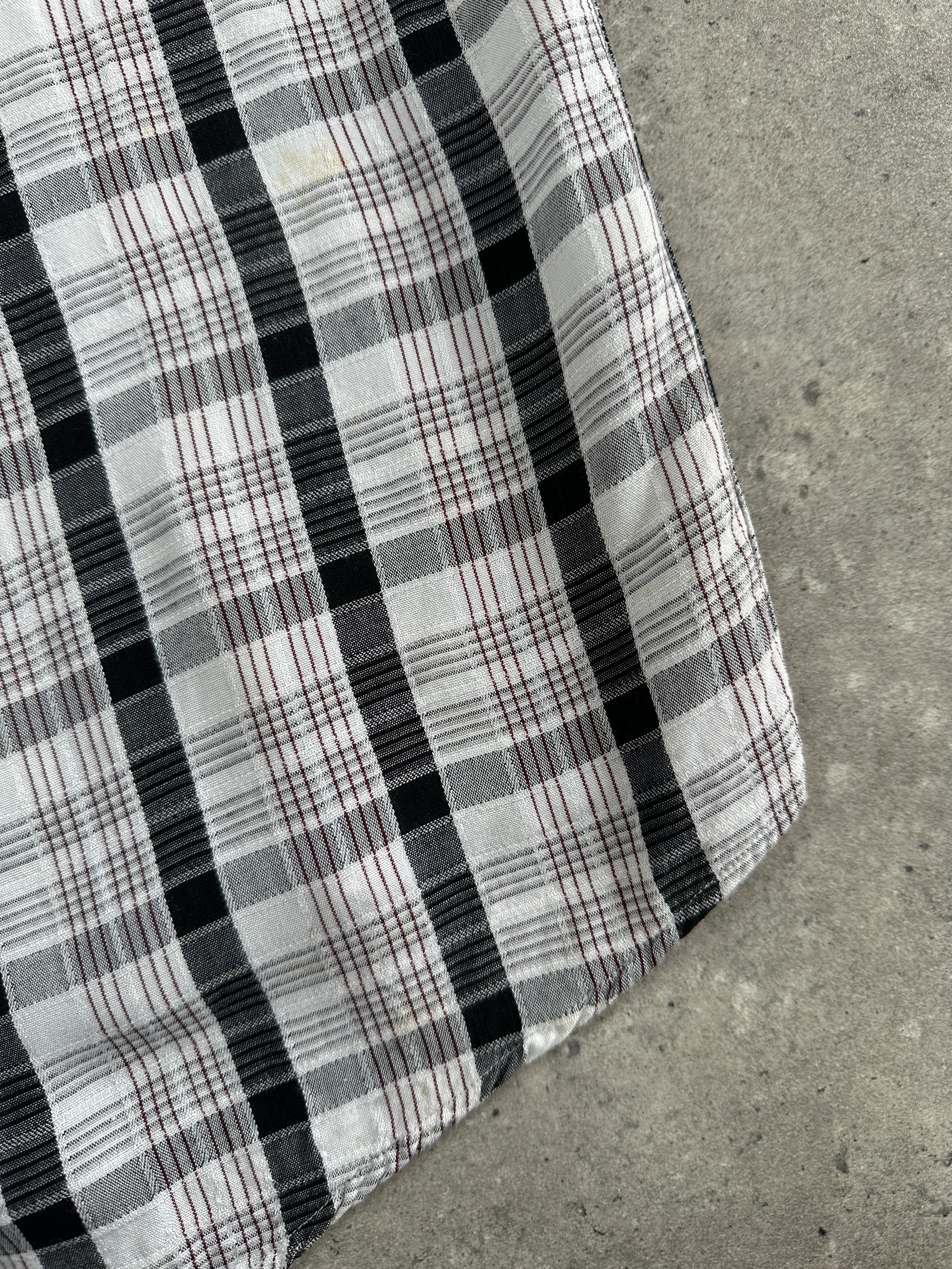 Yves Saint Laurent Pour Homme 1990s check shirt in size L, featuring classic plaid pattern and button-up front.
