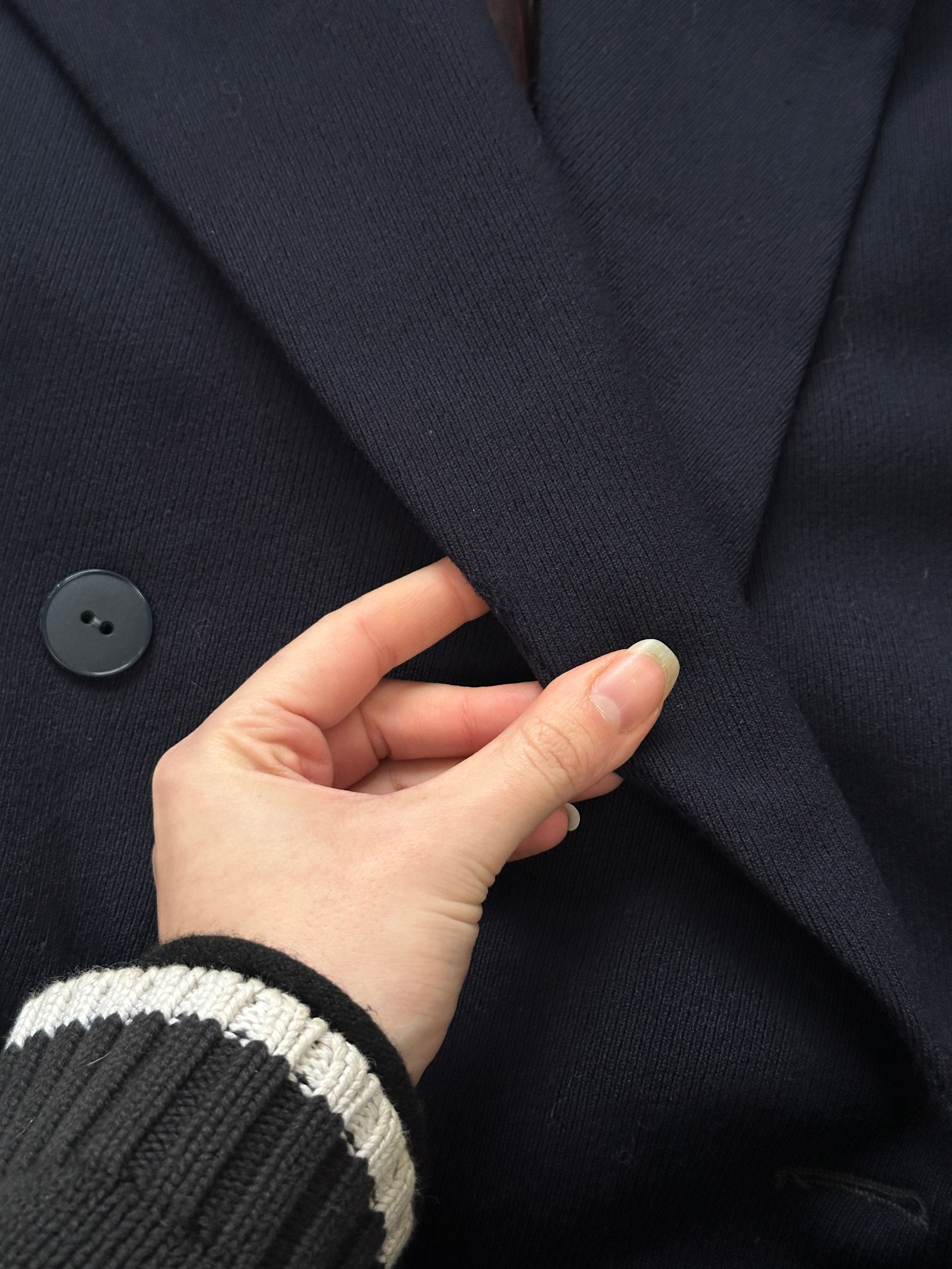Christian Dior 1980s pure wool double-breasted coat in size S, featuring classic tailoring and elegant design.