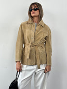 Italian Vintage Belted Suede Jacket - S/M - SYLK