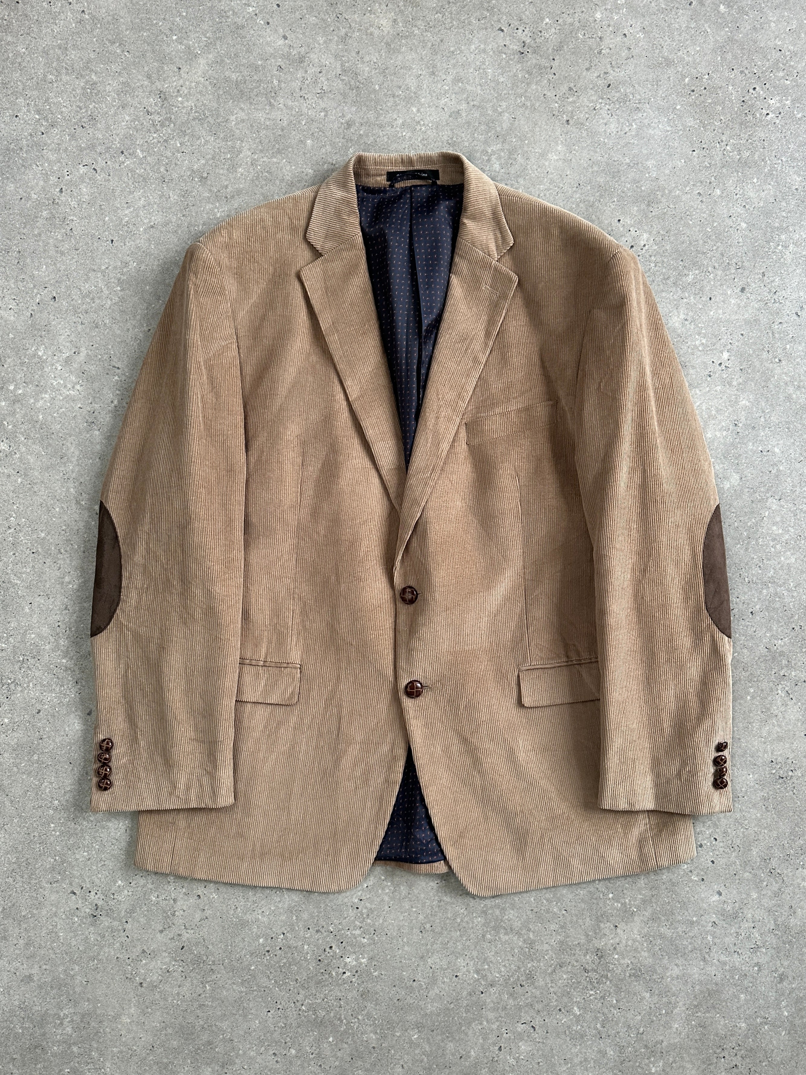 Chaps 2000s pure cotton single-breasted corduroy blazer in size 44R/XXL, shown in a classic style with a tailored fit.