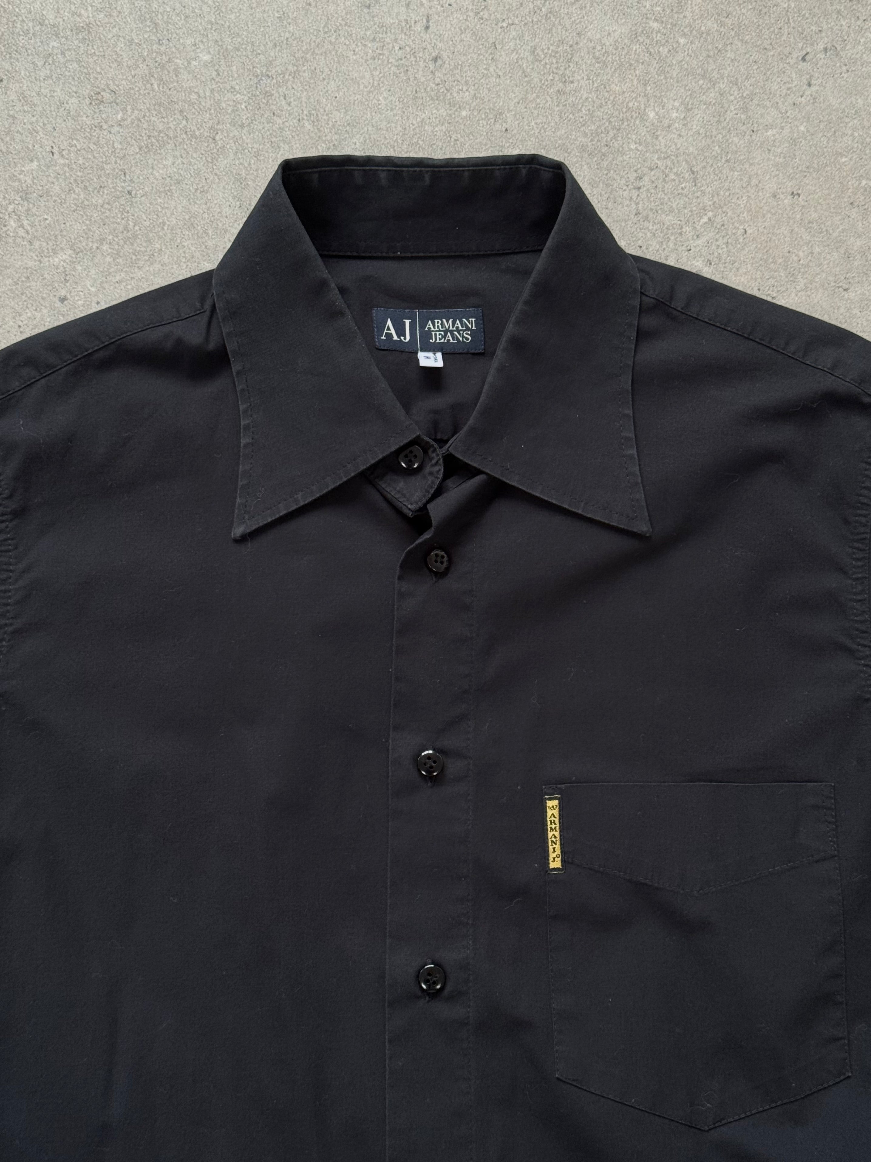 Armani Jeans 2000s cotton logo shirt in size M, featuring the classic Armani logo on a casual men's shirt.