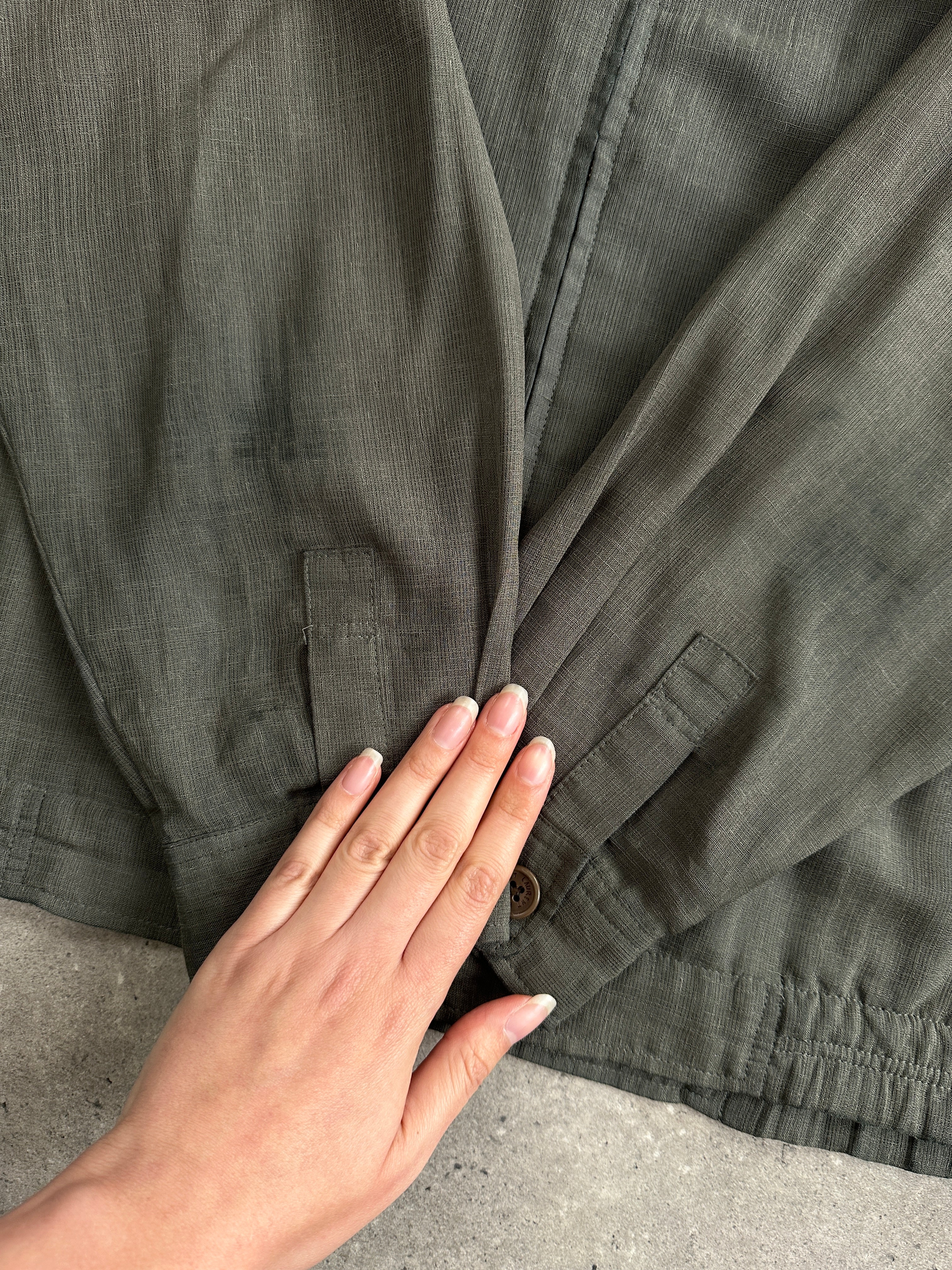 Yves Saint Laurent Pour Homme logo sheer bomber jacket in size L, showing the lightweight fabric and stylish design.