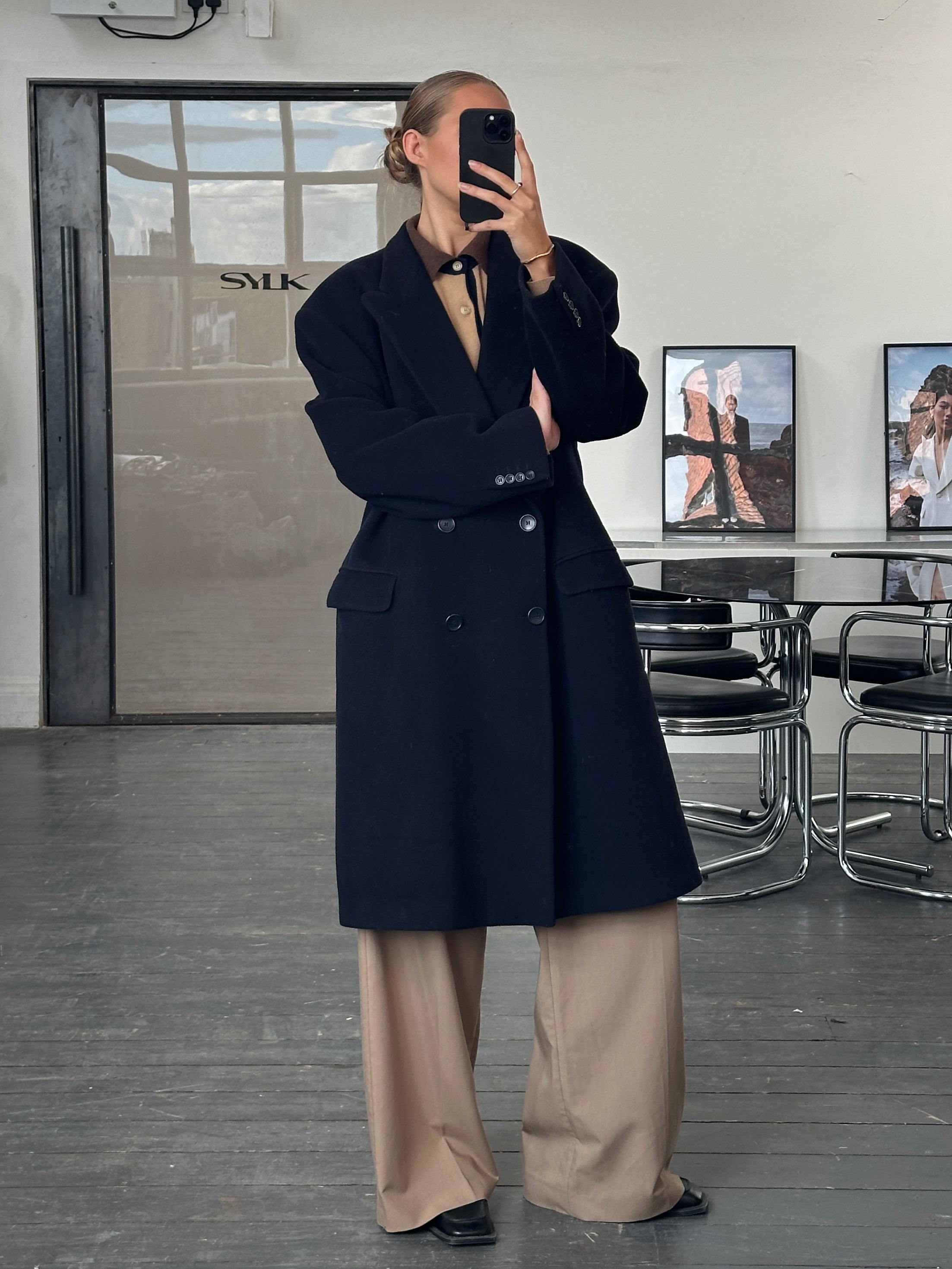 Vintage 1990s Wool Cashmere Double Breasted Coat - XXL | SYLK