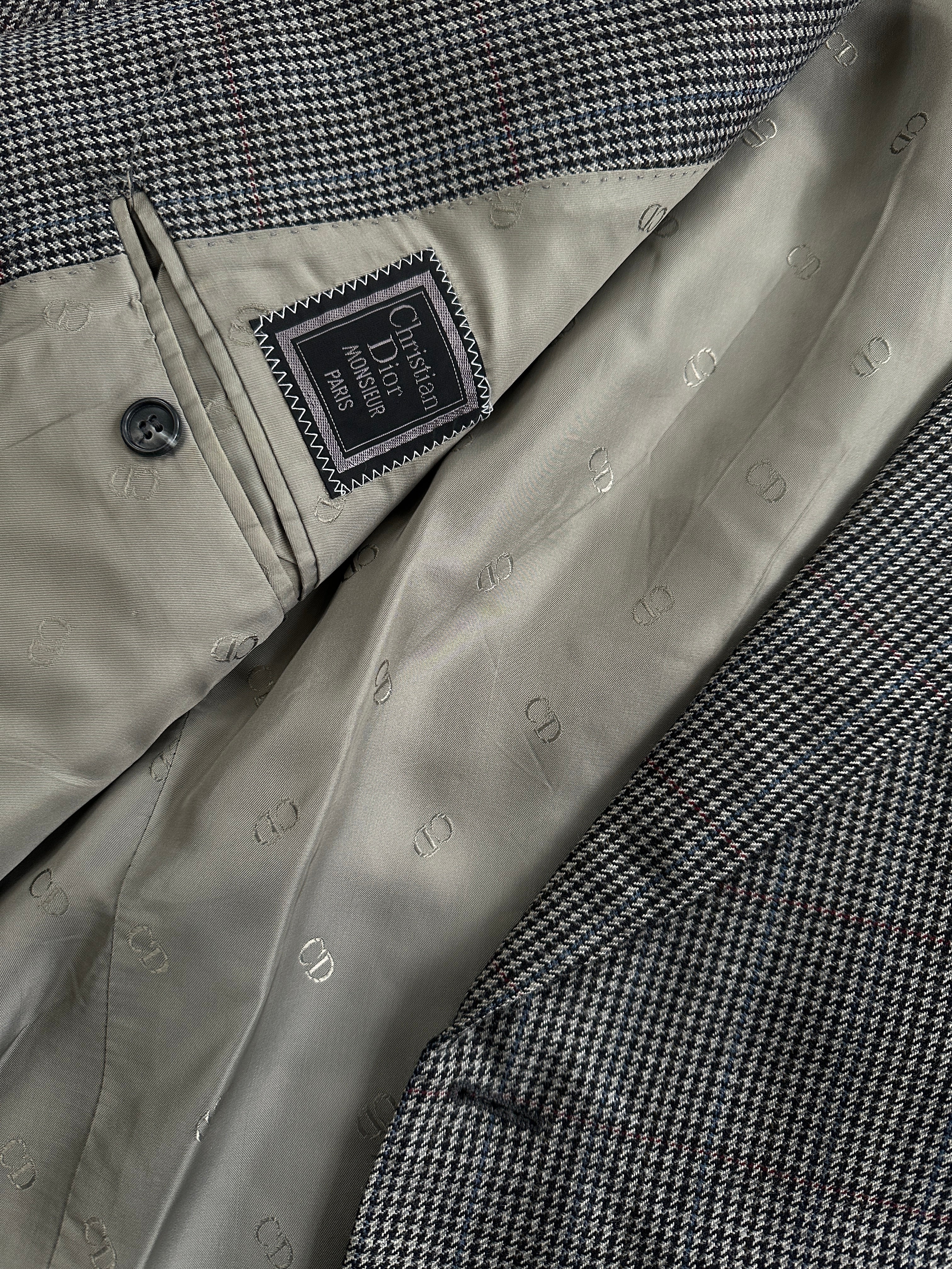 Christian Dior Monsieur wool dogtooth blazer, single-breasted, 50R/XXL, tailored men's blazer with classic pattern and structured fit.