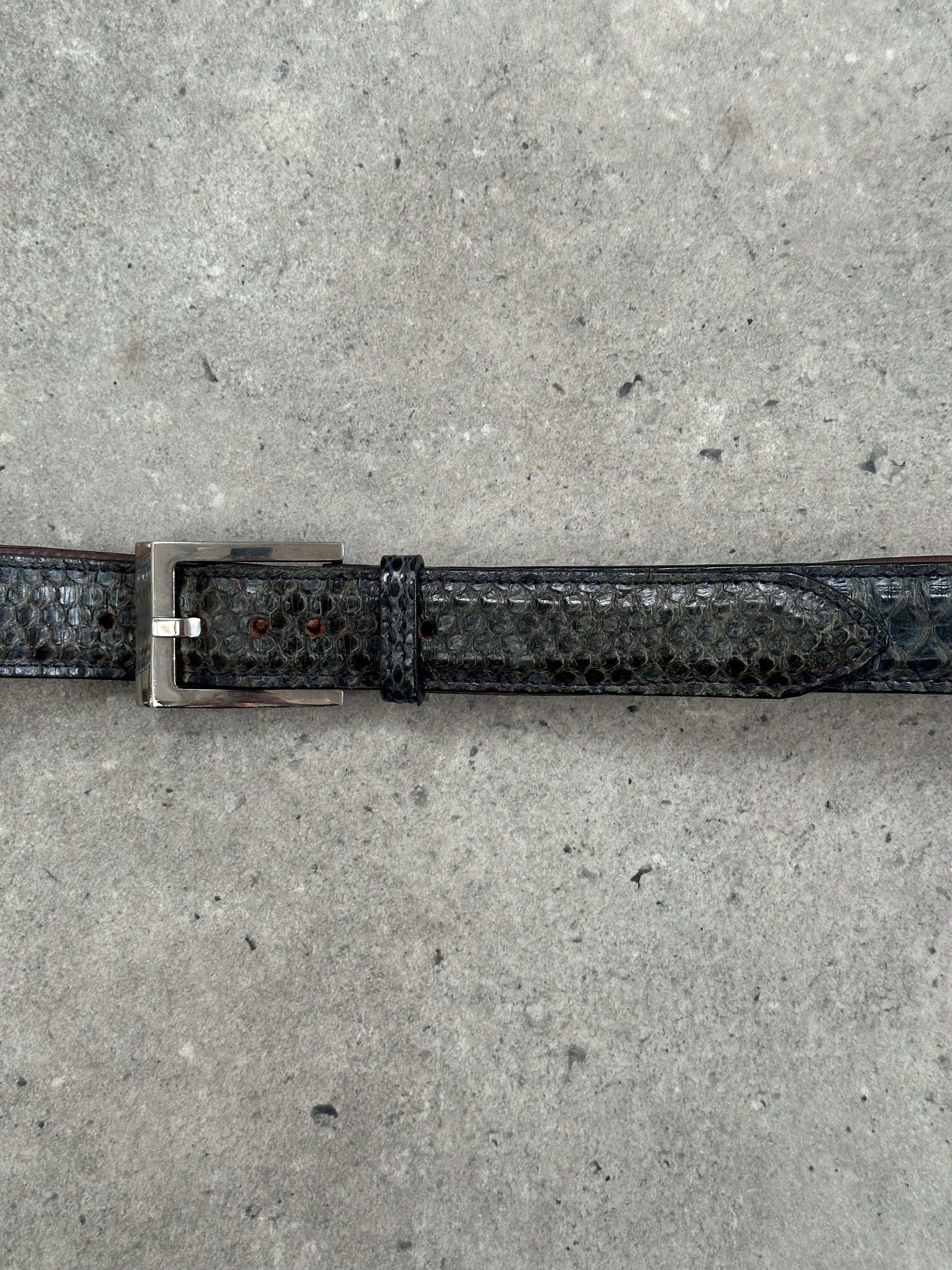 Vintage 1990s Python Leather Belt - W31-34 - SYLK