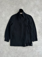 Helmut Lang Asymmetric High Neck Wool Belted Jacket - S - SYLK