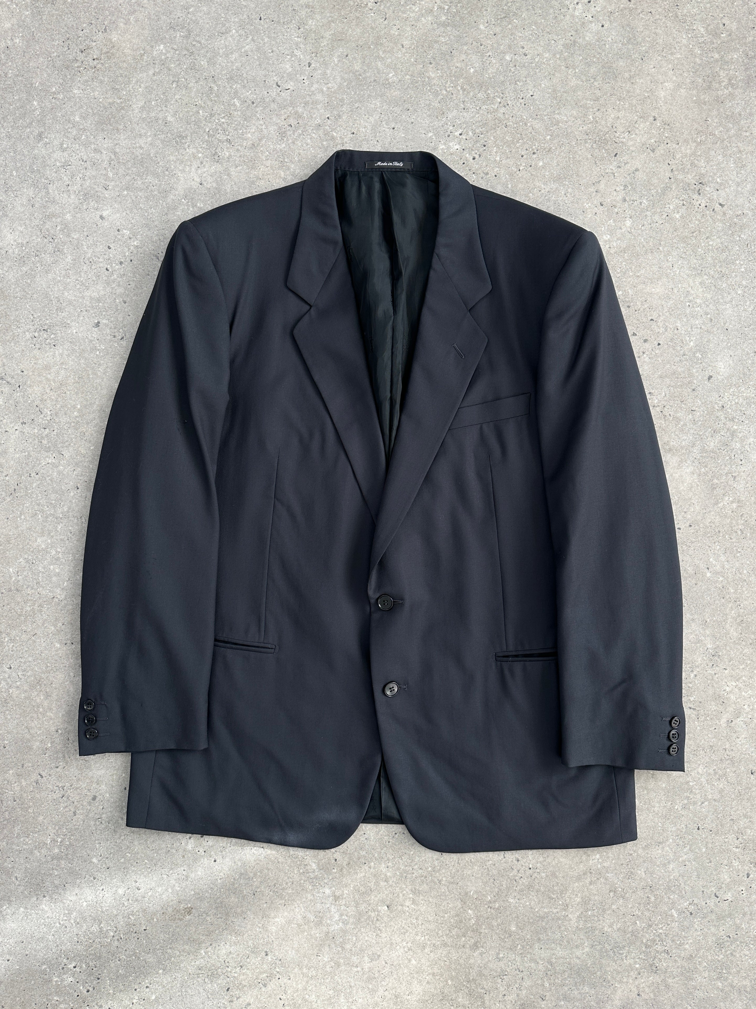 Yves Saint Laurent 70s wool single-breasted blazer in size 44R/XL, tailored fit with classic lapels and button closure.