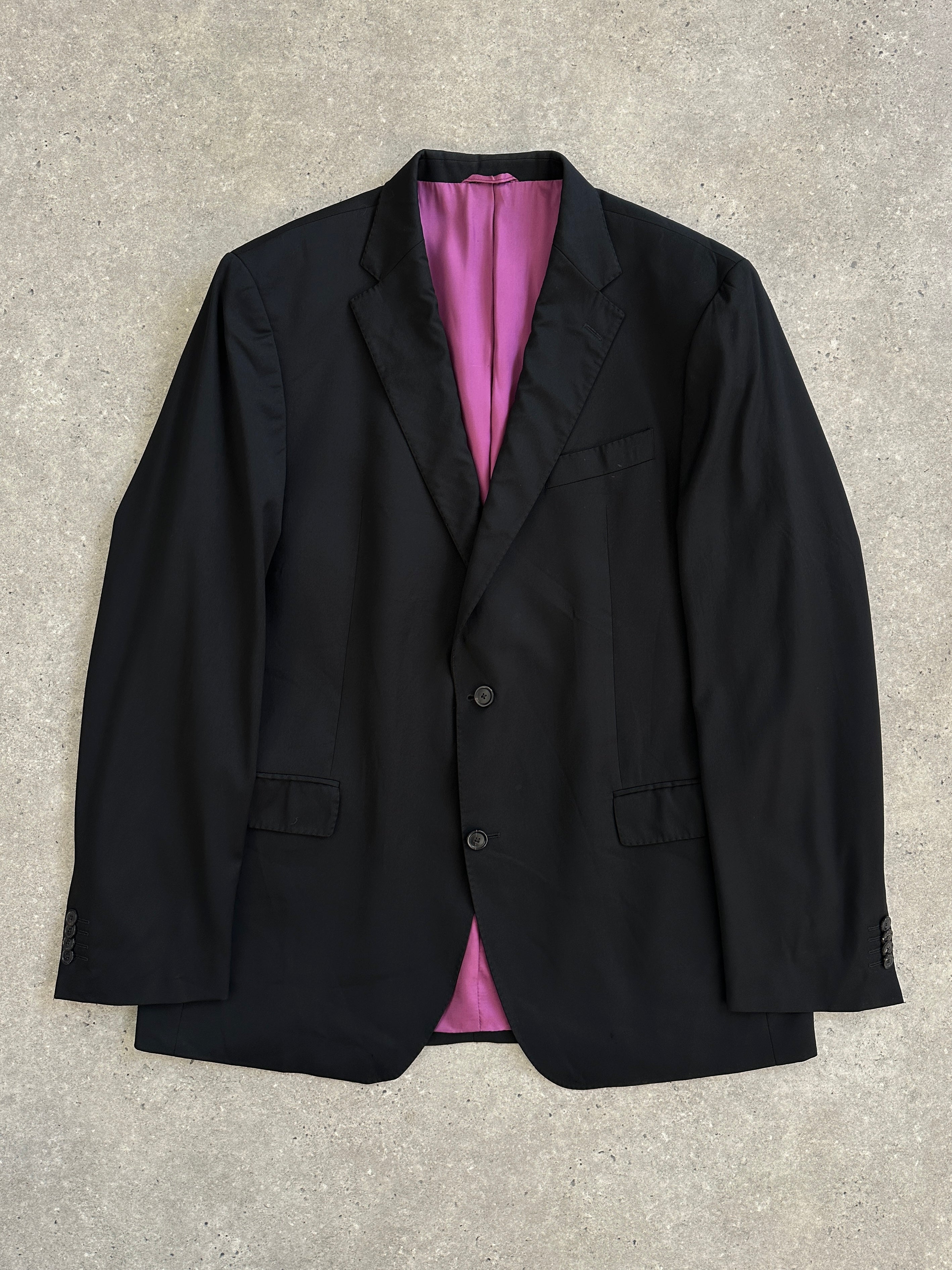 Loro Piana René Lezard 1990s pure wool single-breasted blazer in size 44L/XXL, classic tailored design with notch lapels.