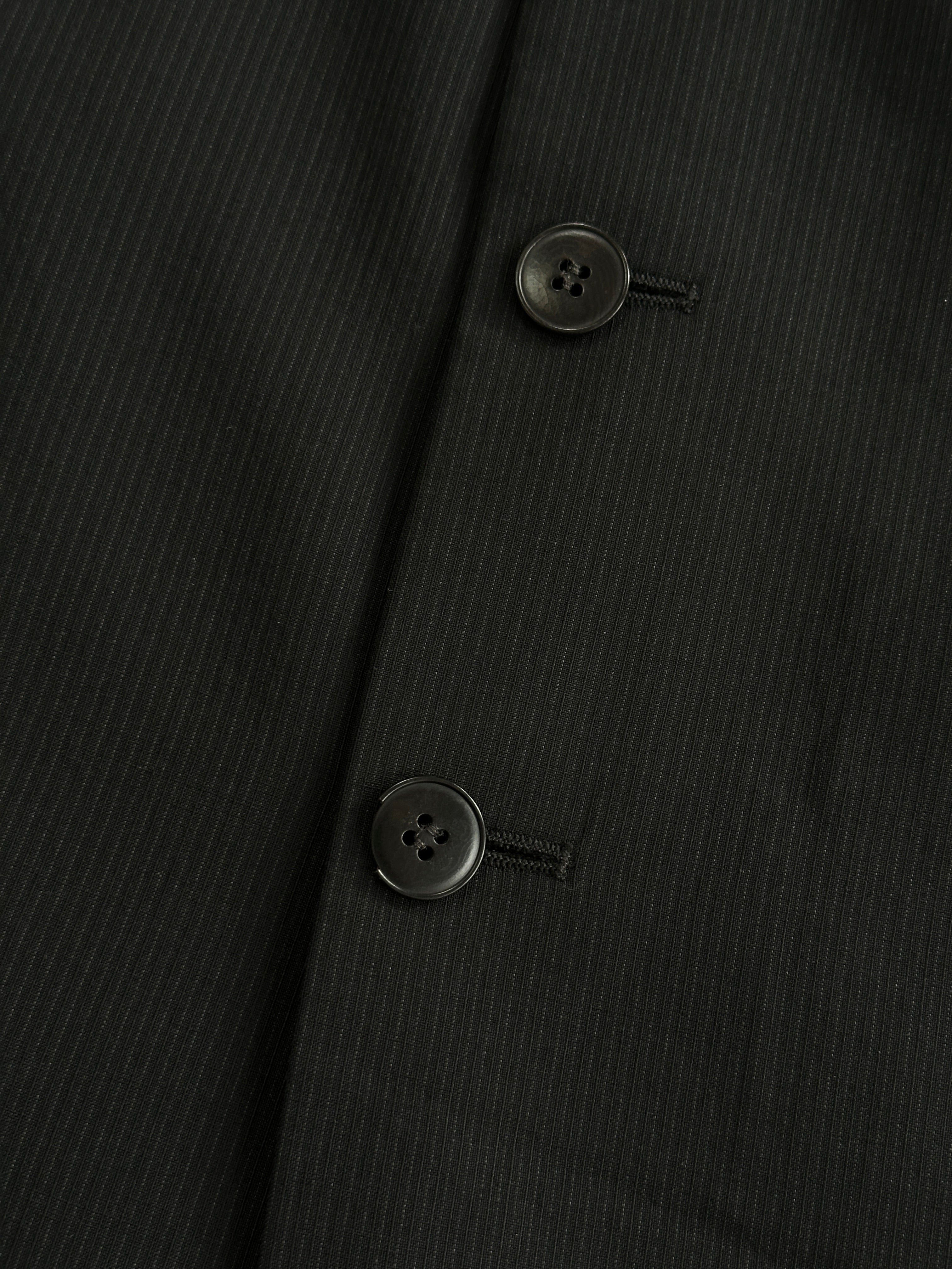 Yves Saint Laurent Pour Homme 1990s pure wool pinstripe blazer, 42R/XL, tailored fit with classic lapels and pinstripe pattern.