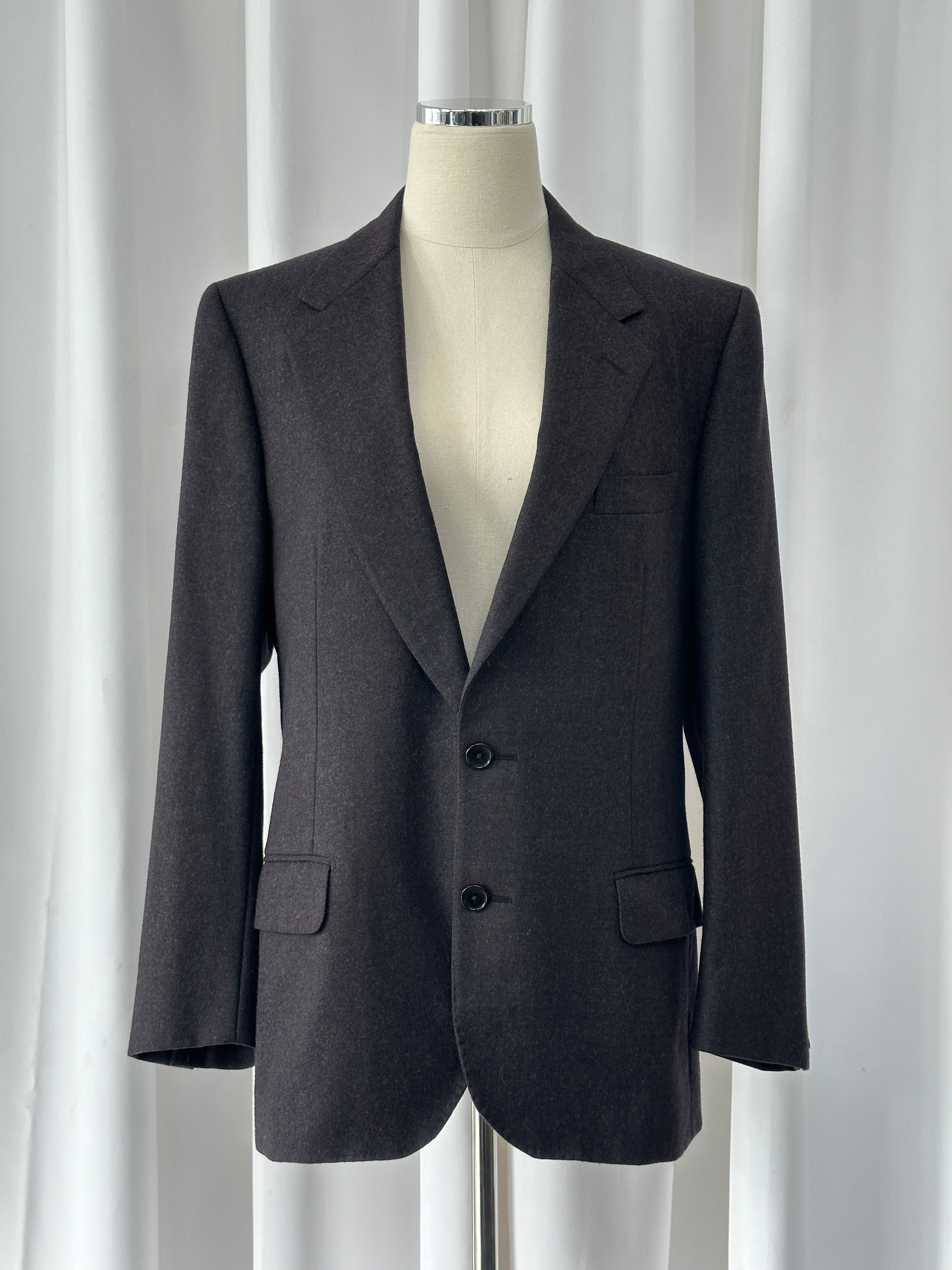 Burberry 1990s Pure Brushed Wool Single Breasted Blazer - 38R/M - SYLK