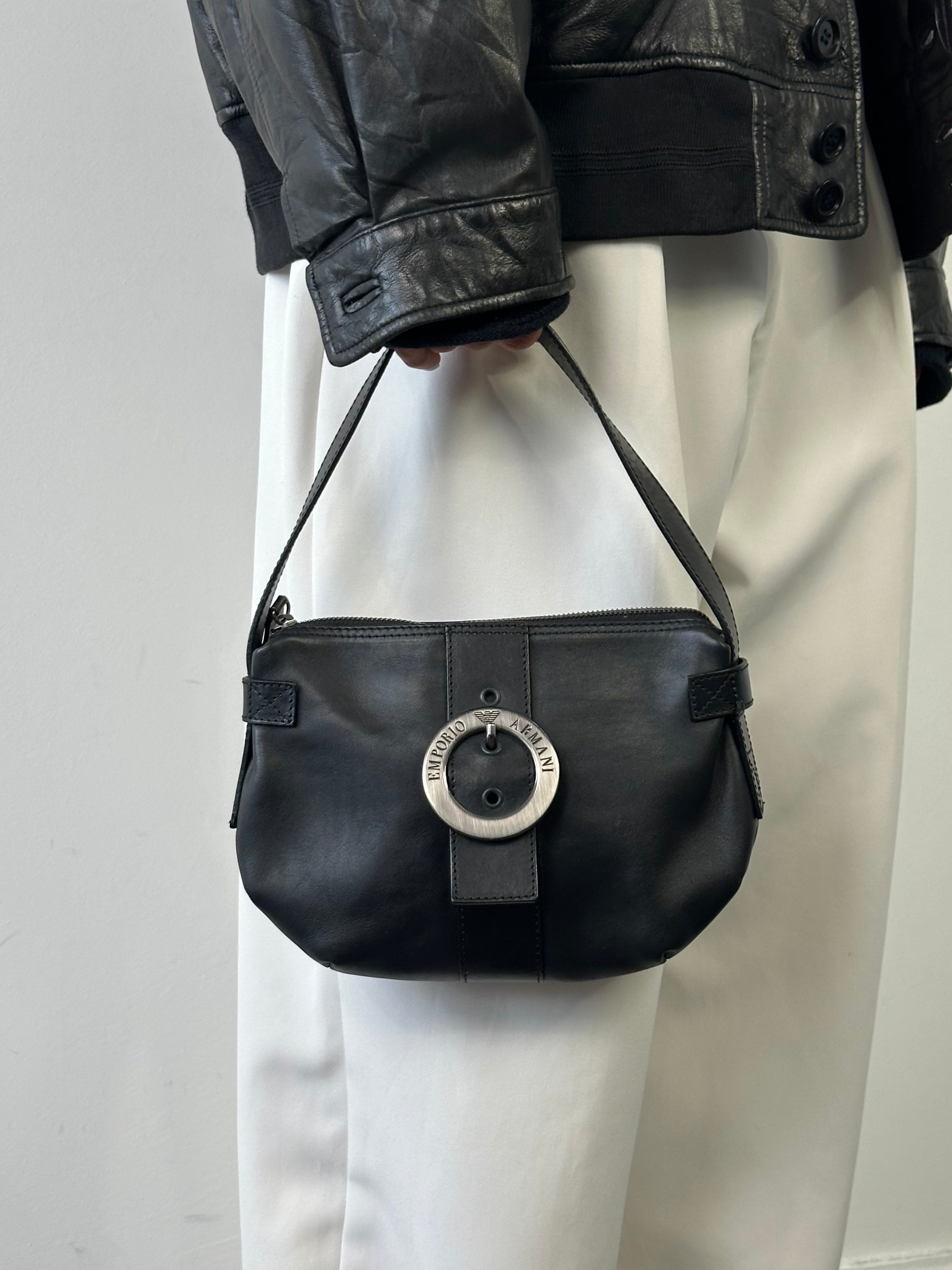 バッグ 00s archive emporio armani leather bag Emporio Armani 2000s Leather Shoulder Bag | SYLK