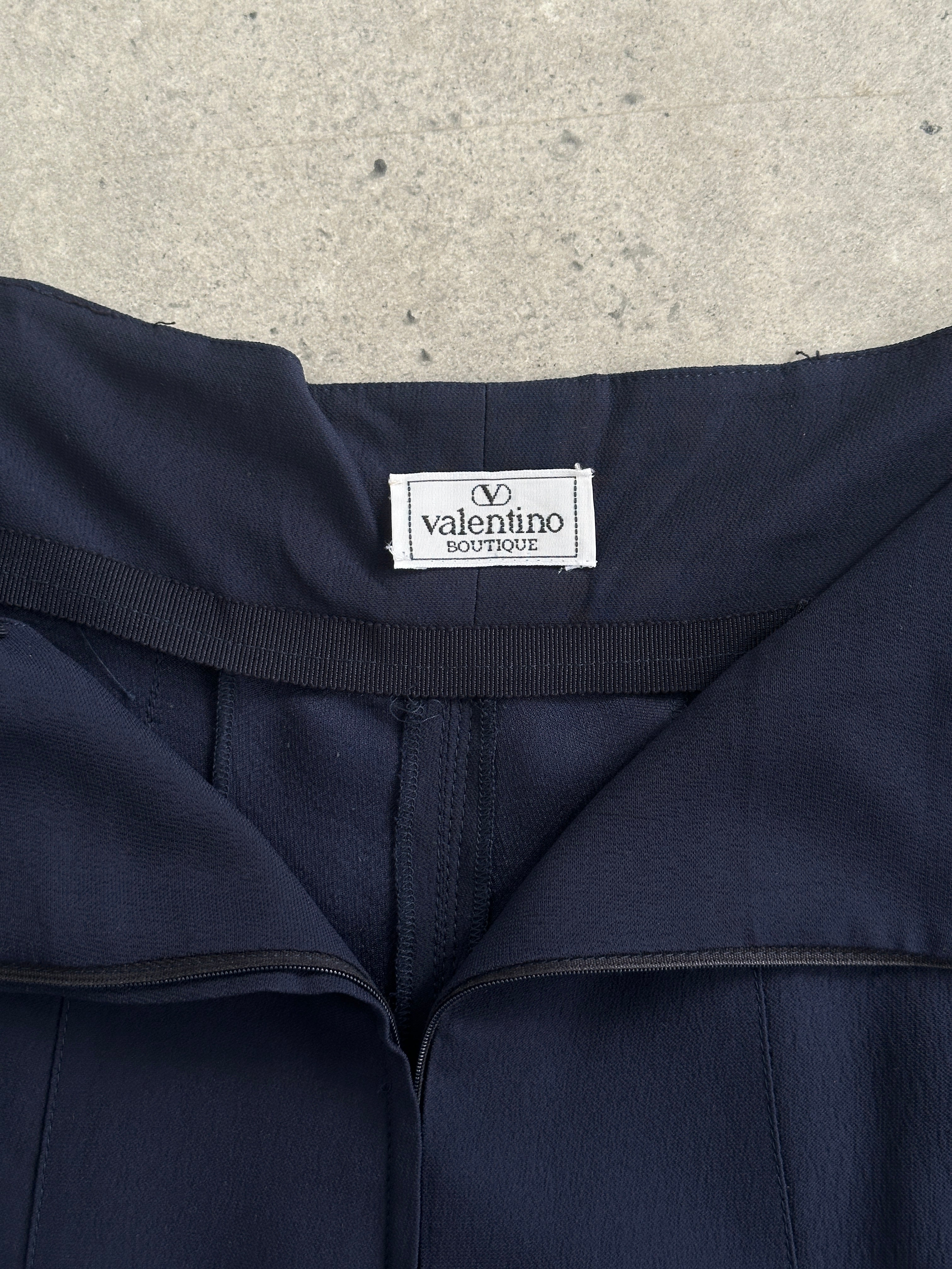 Valentino Boutique high-waisted pleated culottes shorts in W32, vintage 80s-90s style, displayed on a neutral background.