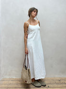 Italian Vintage Pure Linen Floor Length Slip Dress - S/M - SYLK