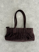 Abro Italian Suede Leather Ruched Shoulder Bag - SYLK