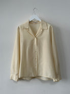 Italian Vintage Open Collar Silk Blend Blouse - S/M - SYLK