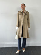 Yves Saint Laurent Pure Cotton Double Breasted Trench Coat - M - SYLK