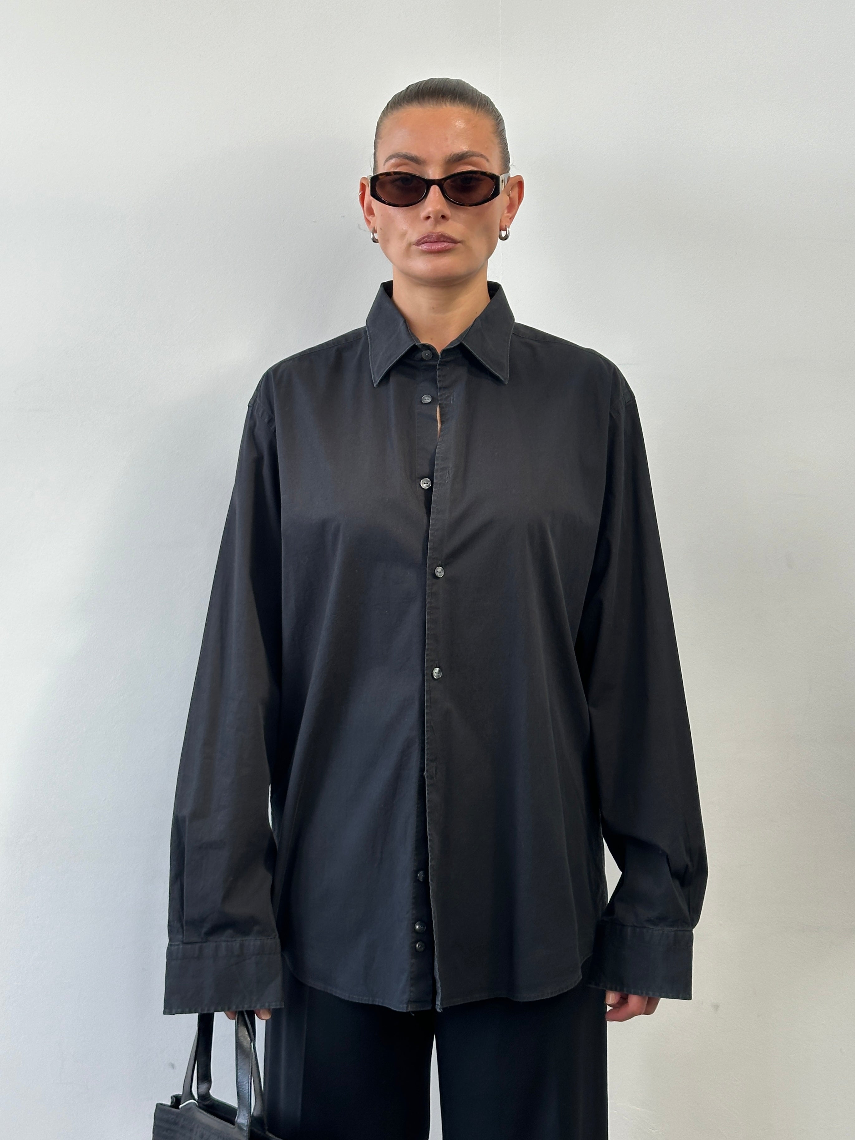 Versace Collection cotton shirt in size L, featuring a stylish design with the Versace logo and classic collar detail.