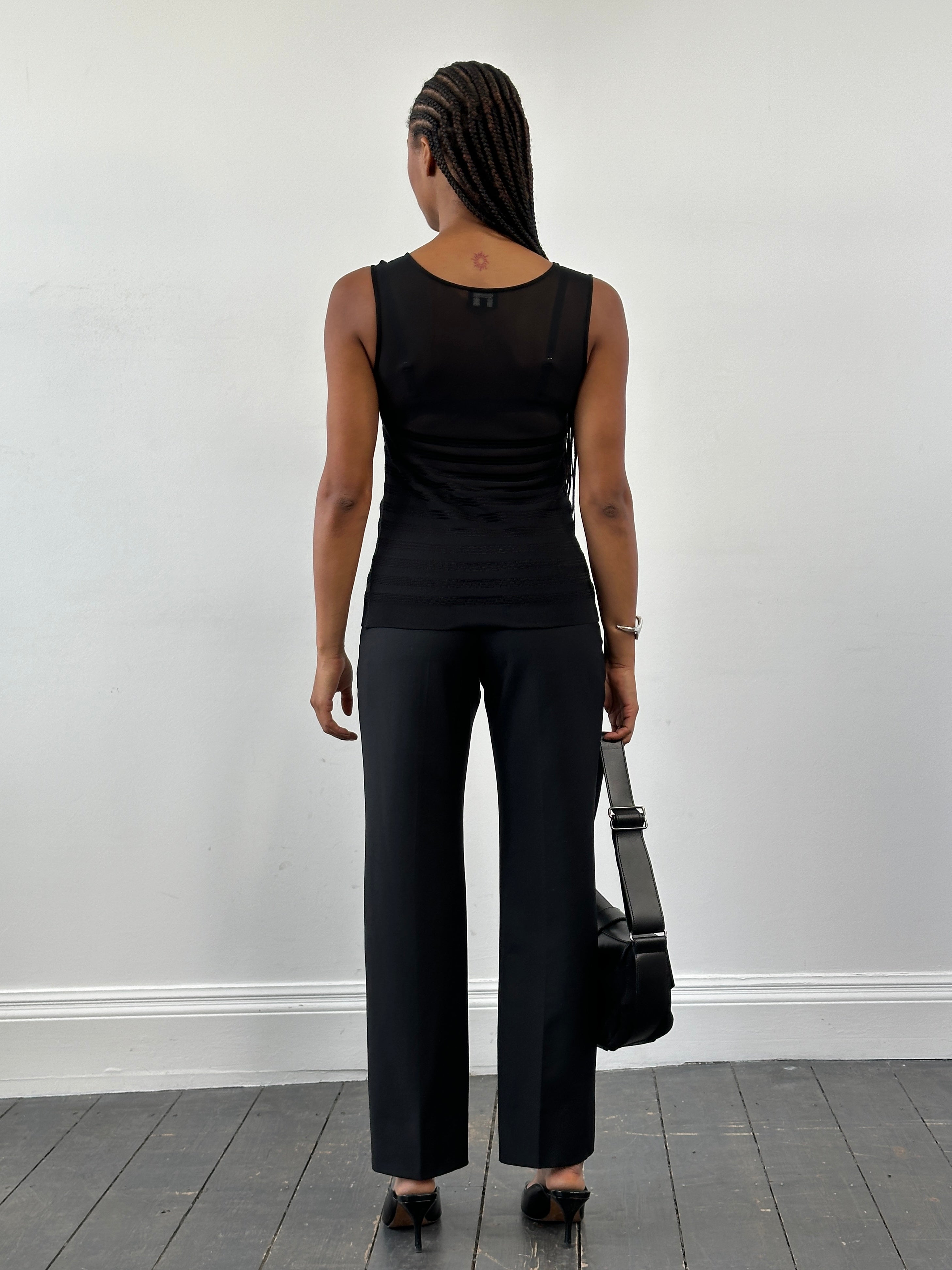 Alexander McQueen 2017 mohair wool tailored trousers in W30, featuring a sleek fit and classic design.
