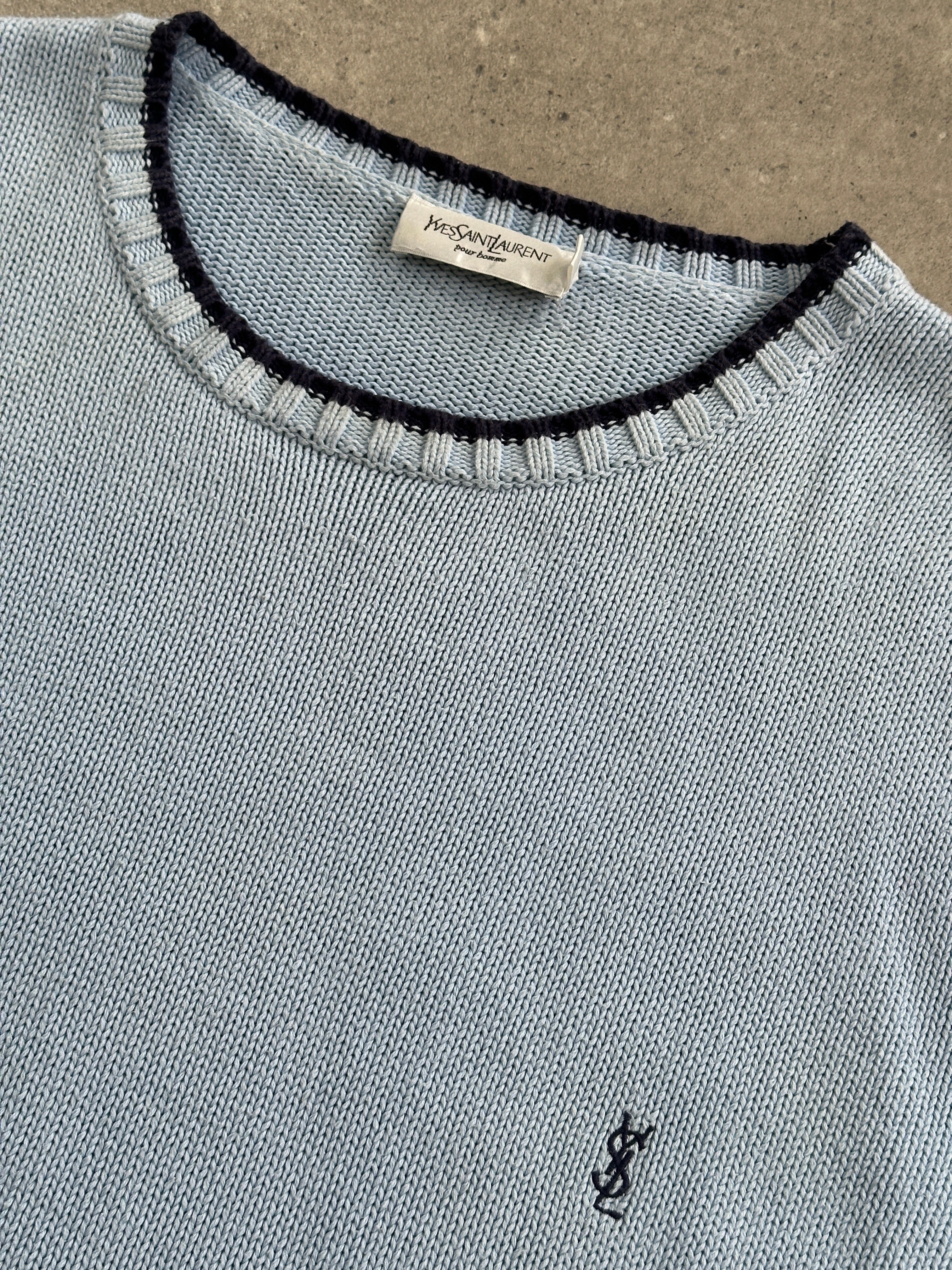 Yves Saint Laurent Pure Cotton Knitted Logo Jumper - XL/XXL - SYLK