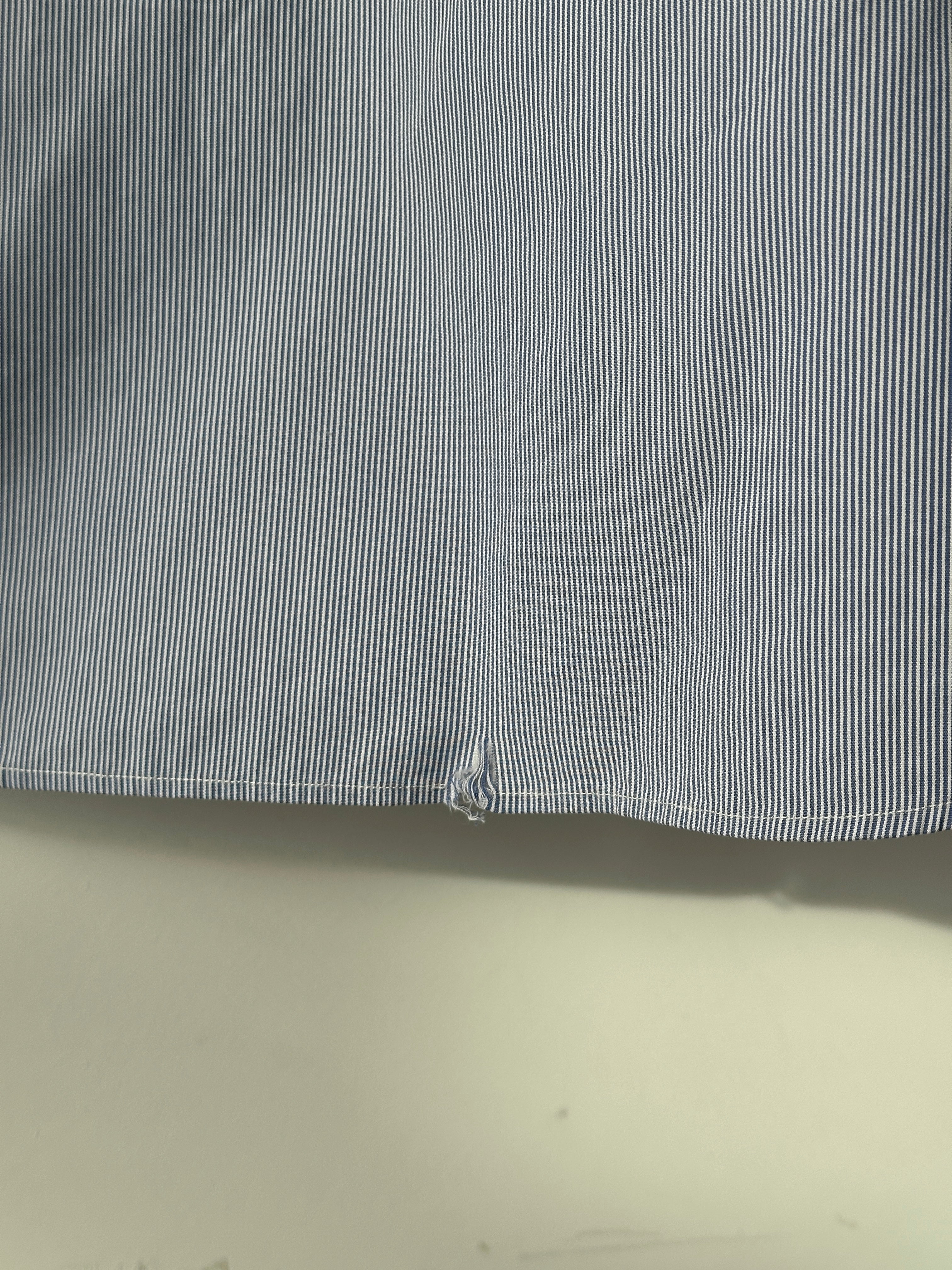 Ralph Lauren pinstripe pure cotton logo shirt in size M, featuring classic stripes and the iconic polo logo on the chest.