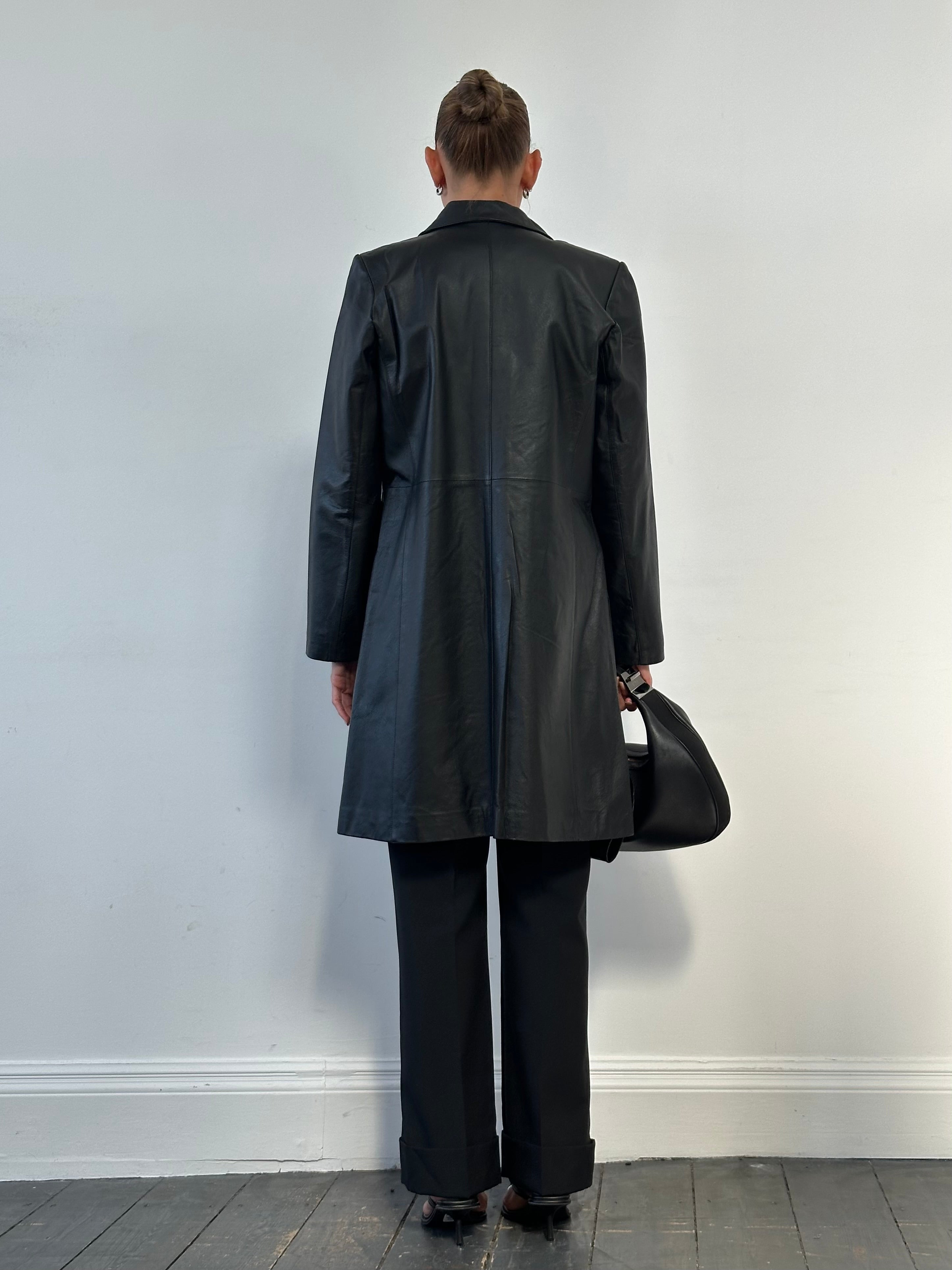 Vintage Leather Trench Coat - M - SYLK