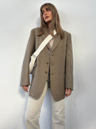 British Vintage Thick Wool Check Blazer - L/XL - SYLK