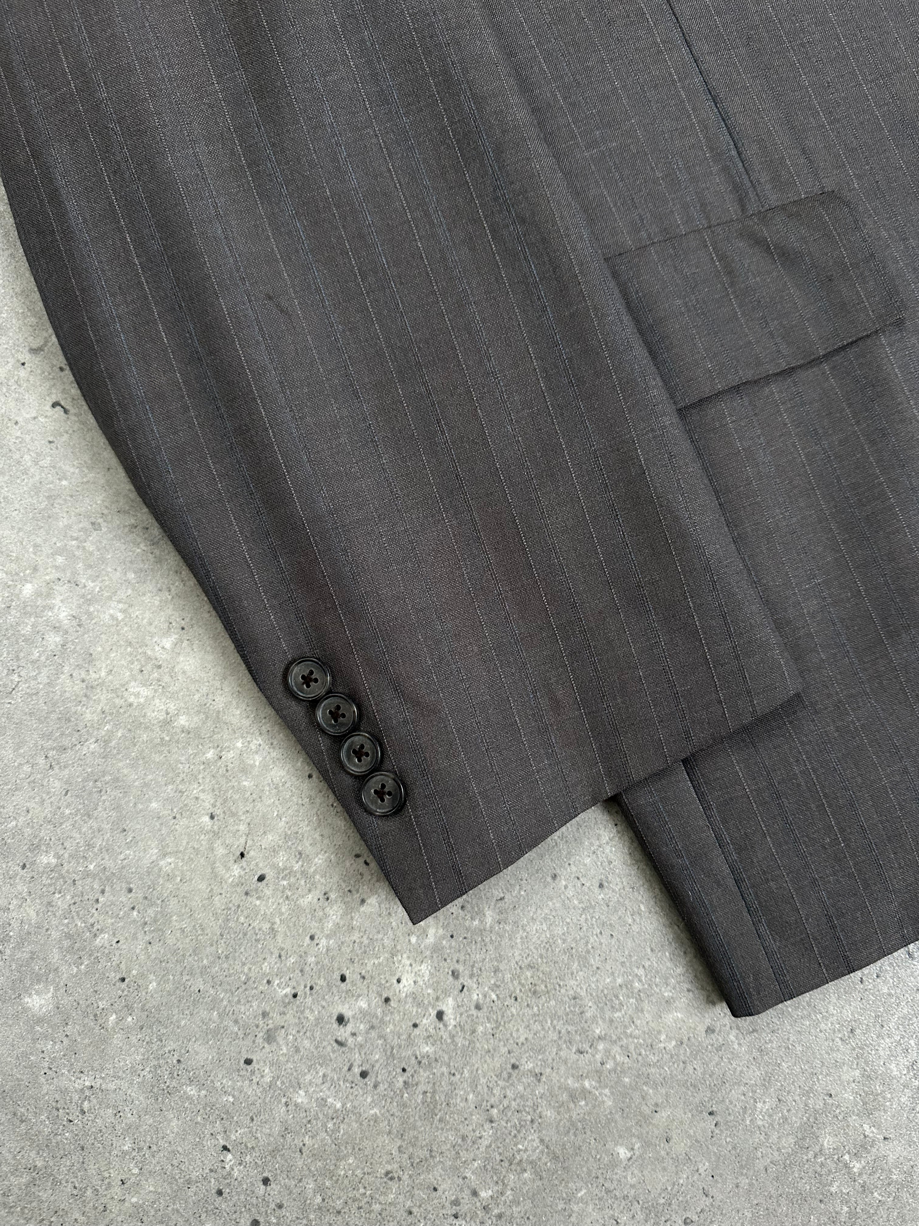 Christian Dior Monsieur 1990s striped single-breasted blazer in size 44R/XL, tailored with classic style and bold stripe pattern.
