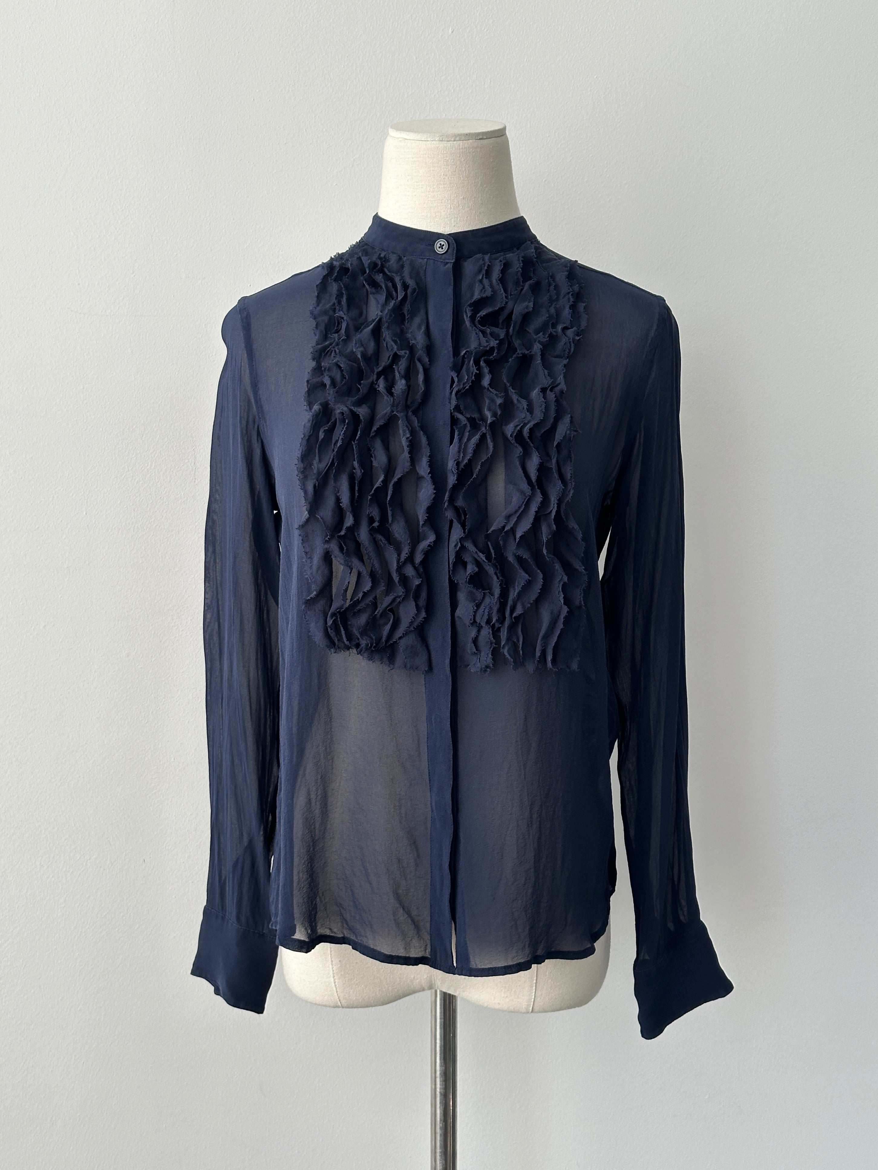 DKNY 2000s Pure Silk Ruffle Two Piece Set - S