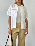 Italian Vintage Pure Linen Short Sleeve Shirt - M - SYLK