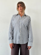 Yves Saint Laurent Pure Cotton Stripe Logo Shirt - M - SYLK