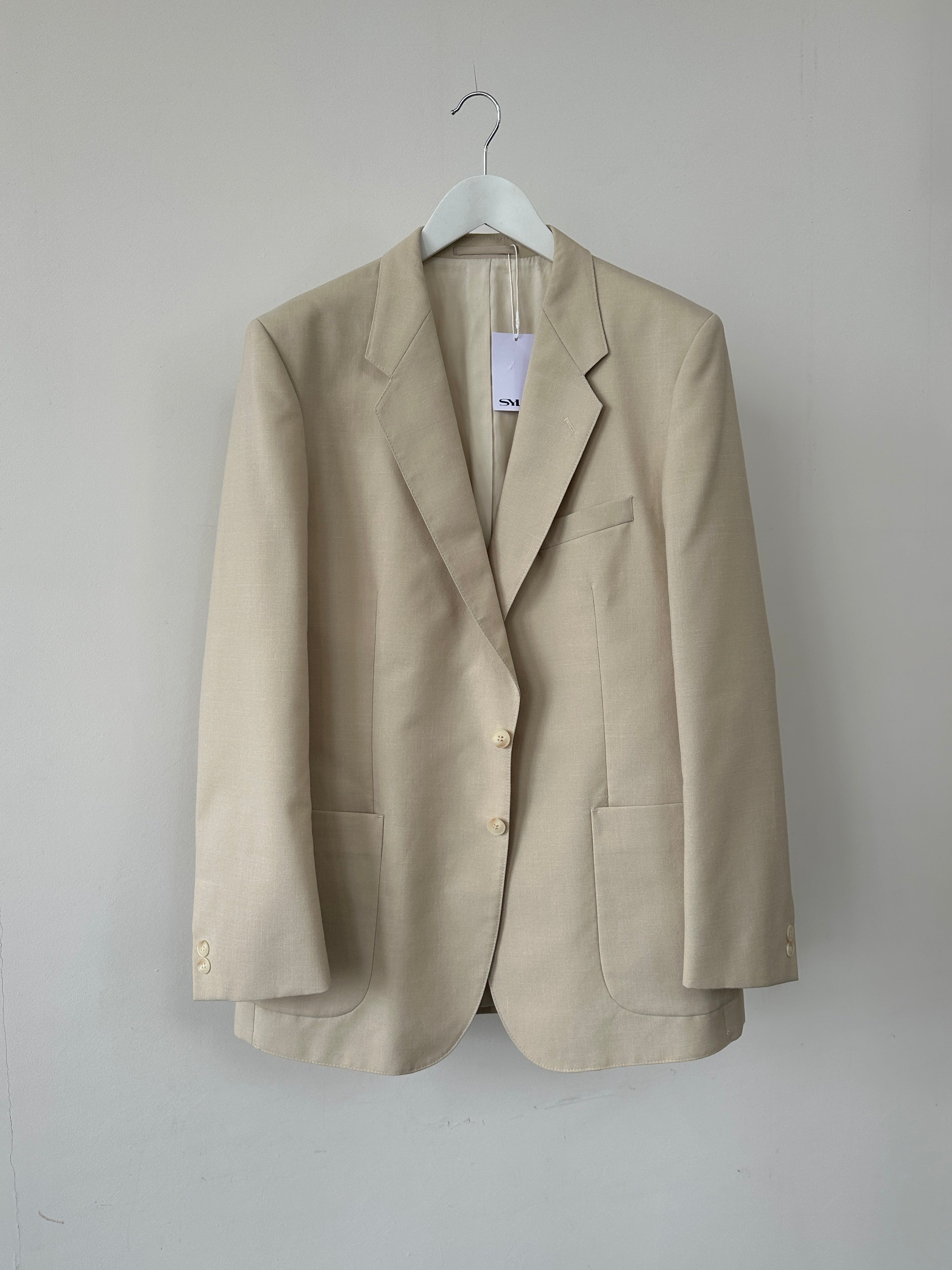 St Michael 80s wool single-breasted blazer in size 42R/L, tailored fit with classic lapels and vintage style.