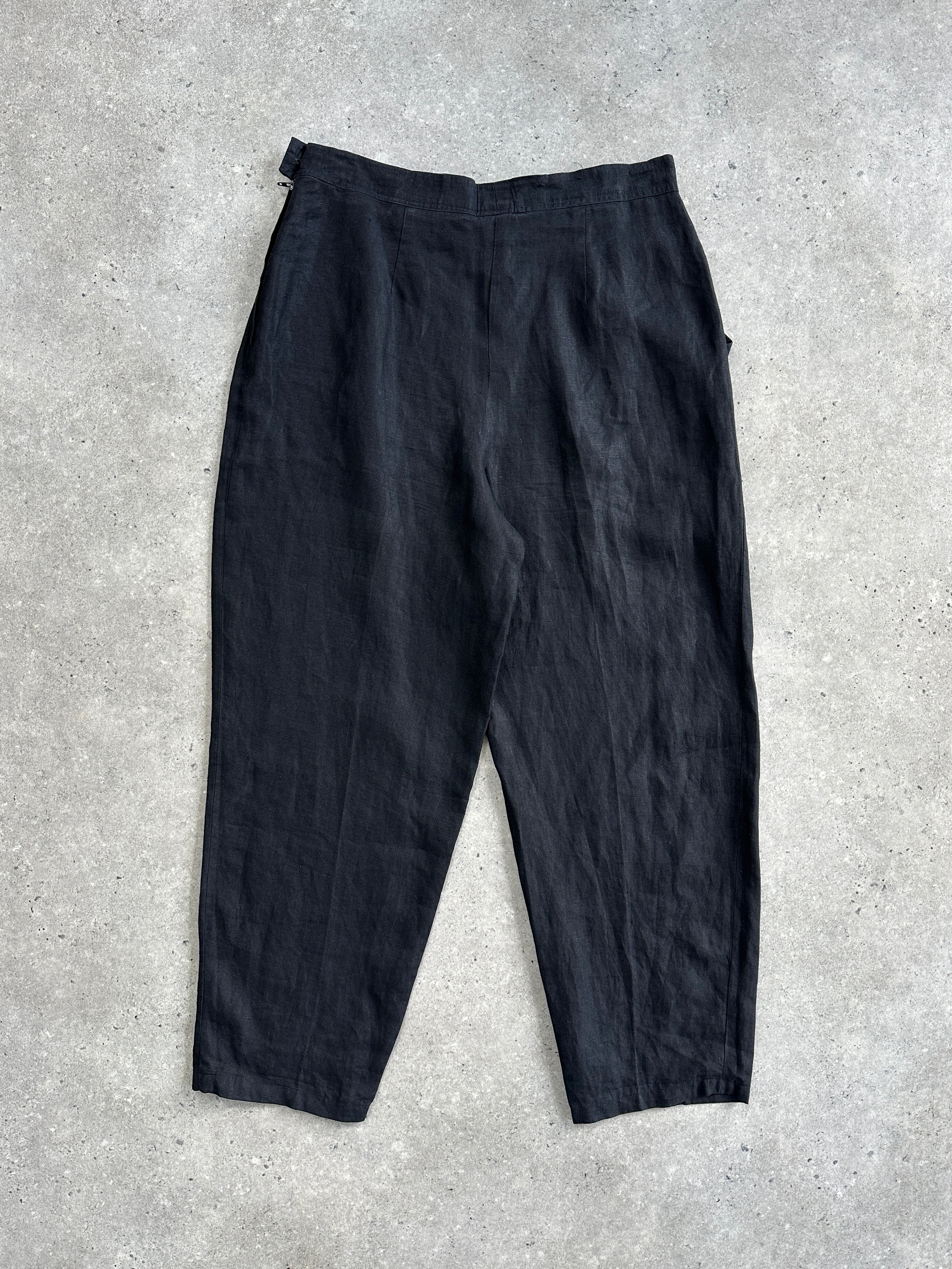 Max Mara Pure Linen Tapered Leg High Waisted Trousers - W28 - SYLK