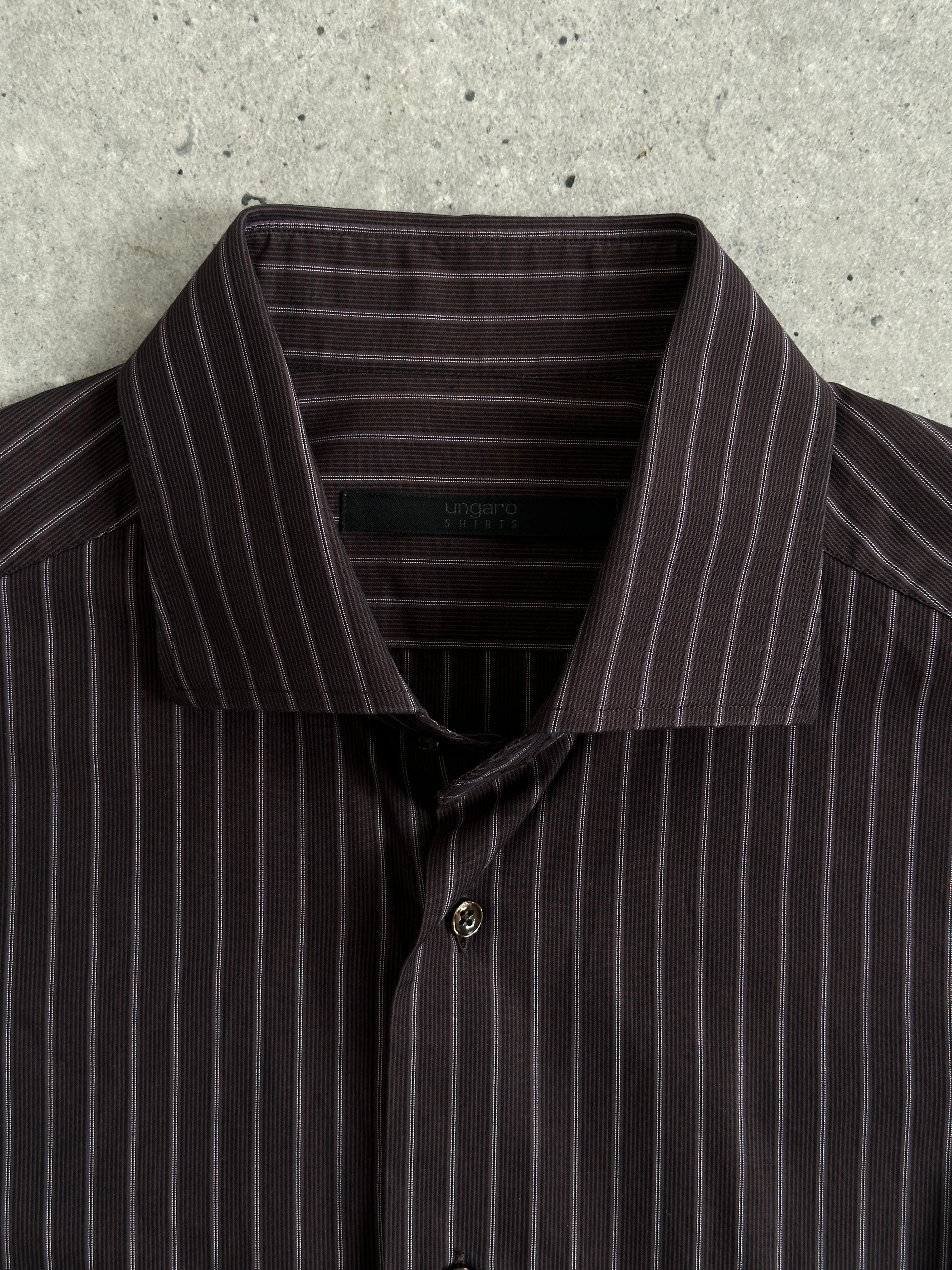 Emanuel Ungaro Italian Pinstripe Pure Cotton Shirt - L - SYLK