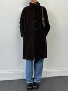 Italian Vintage Wool Mohair Teddy Concealed Placket Coat - M - SYLK