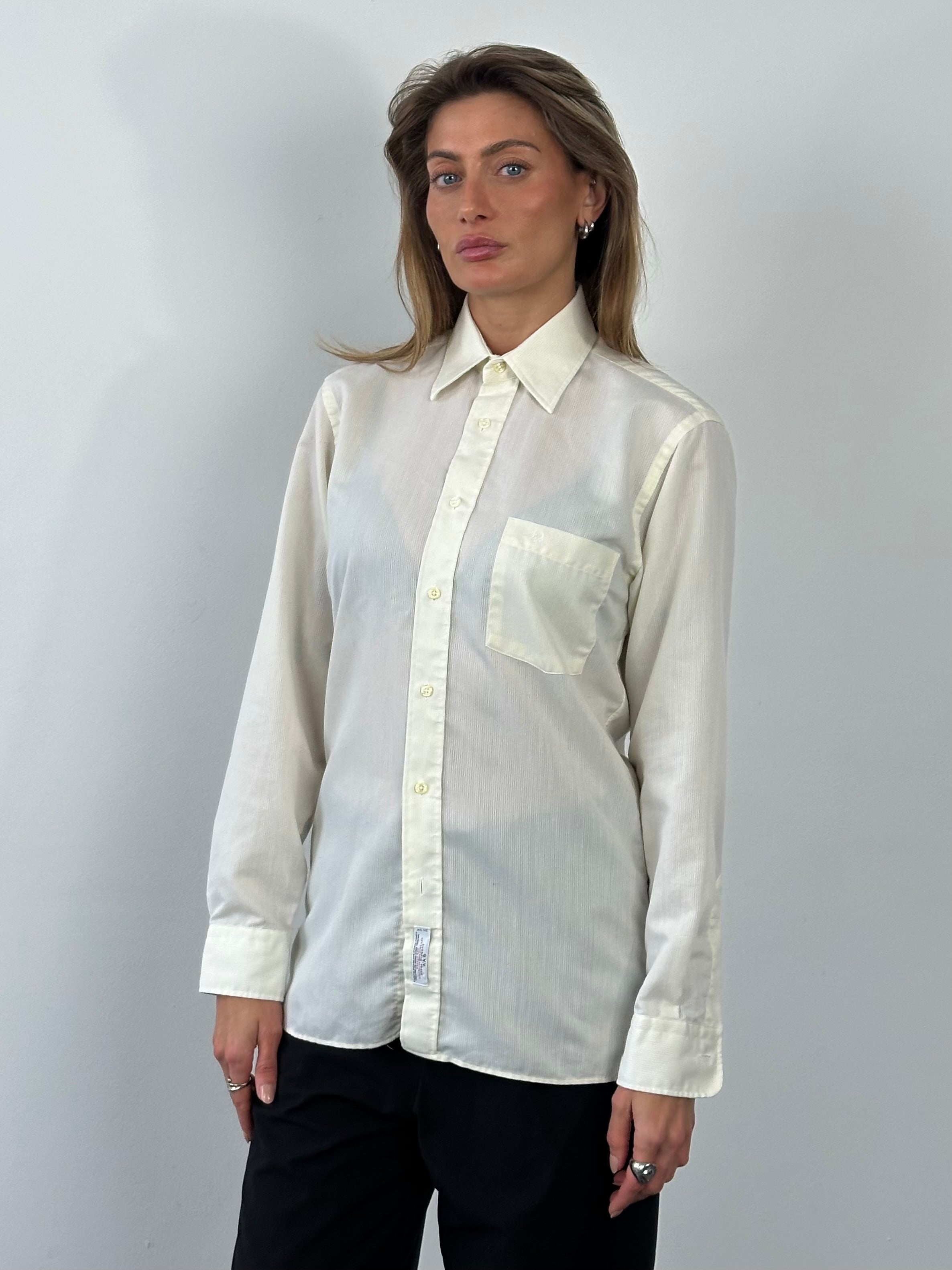 Christian Dior 1980s cotton logo shirt, short-sleeve vintage men's blouse with classic Dior branding and a relaxed fit.