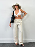 Max Mara Pure Linen Wide Leg High Waisted Trousers - W29 - SYLK