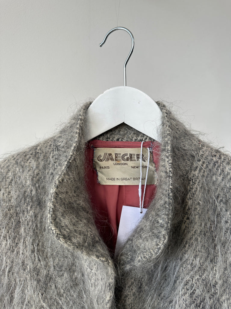 Jaeger Mohair Wool Fuzzy Belted Coat - L - SYLK
