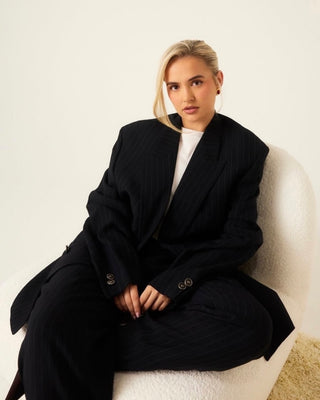Gianni Versace Versus Wool Pinstripe Double Breasted Suit - 44L/W34 - SYLK