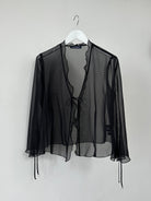 Vintage Sheer Tie Front Cardigan Top - M - SYLK