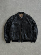 Vintage Leather Bomber Jacket - L - SYLK