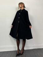 Italian Vintage Wool A-line Dagger Collar Coat - S/M - SYLK