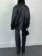 Vintage Minimal Leather Bomber Jacket - XL/XXL - SYLK