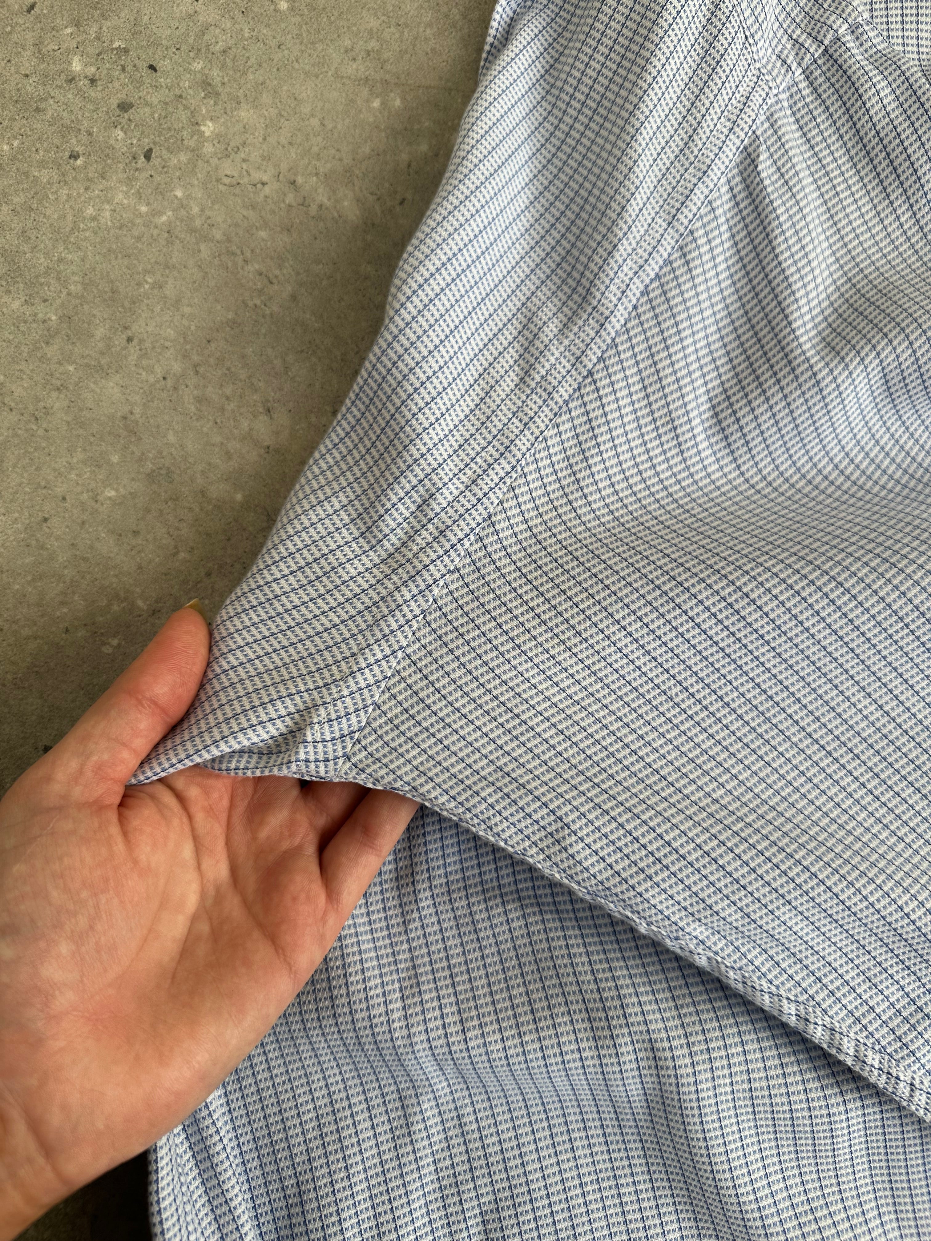 Christian Dior cotton check logo shirt in XL/XXL, featuring a classic plaid pattern and the Dior logo on the chest.