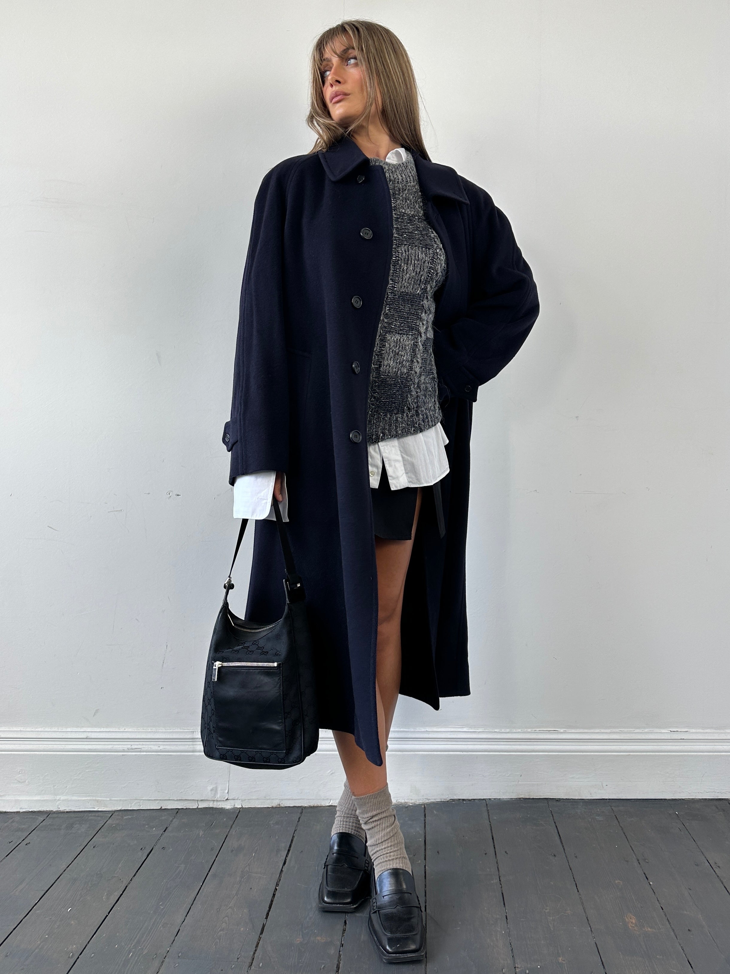 Burberry Wool Single Breasted Concealed Placket Coat - XL - SYLK