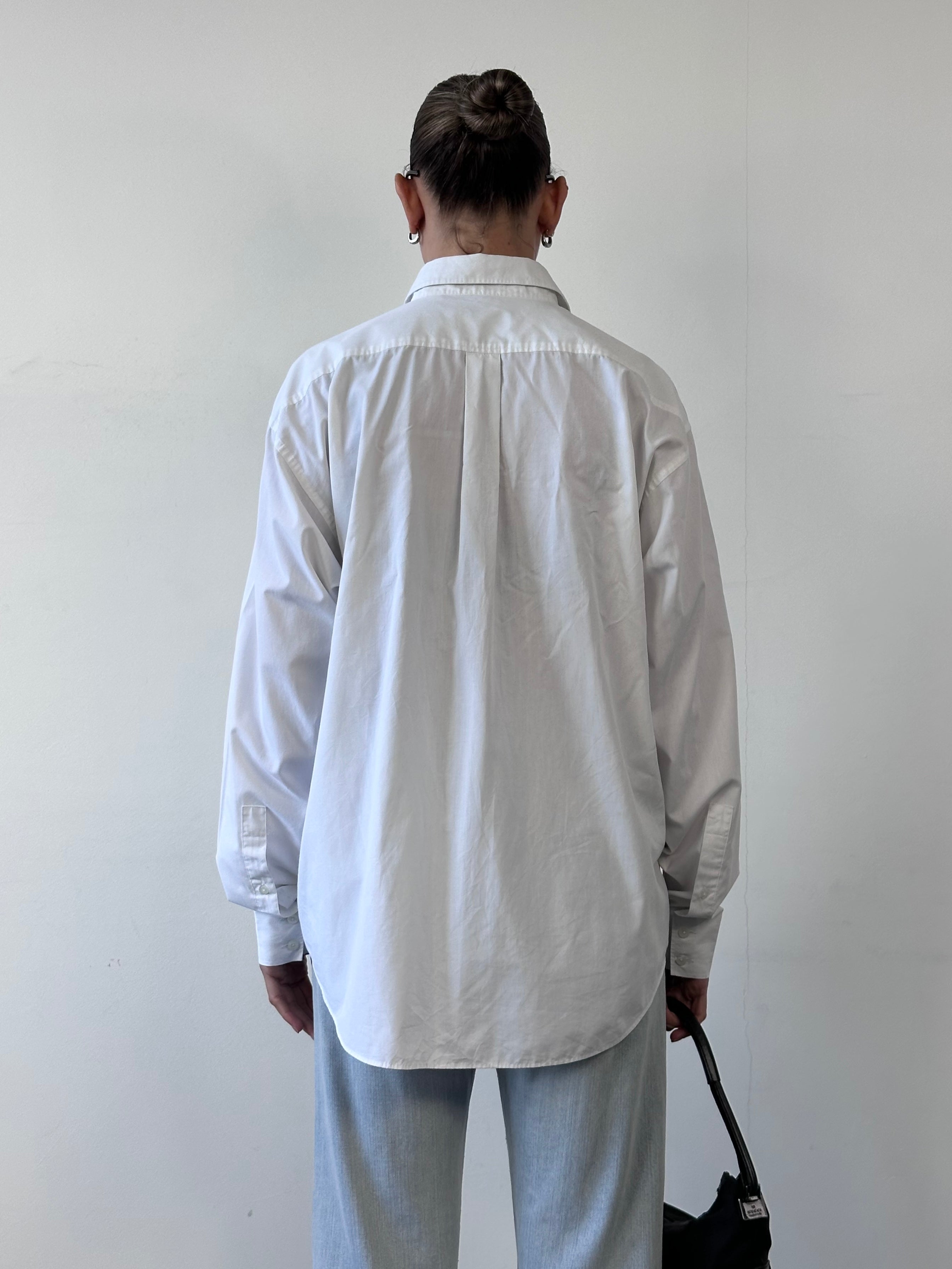 Yves Saint Laurent Pour Homme 2000s cotton logo shirt in XL, featuring classic design and brand logo on the front.