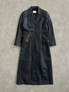 Vintage 1990s Floor Length Leather Trench Coat - S/M - SYLK