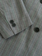 Italian Vintage Pure Wool Stripe Double Breasted Suit - 36R/W28 - SYLK