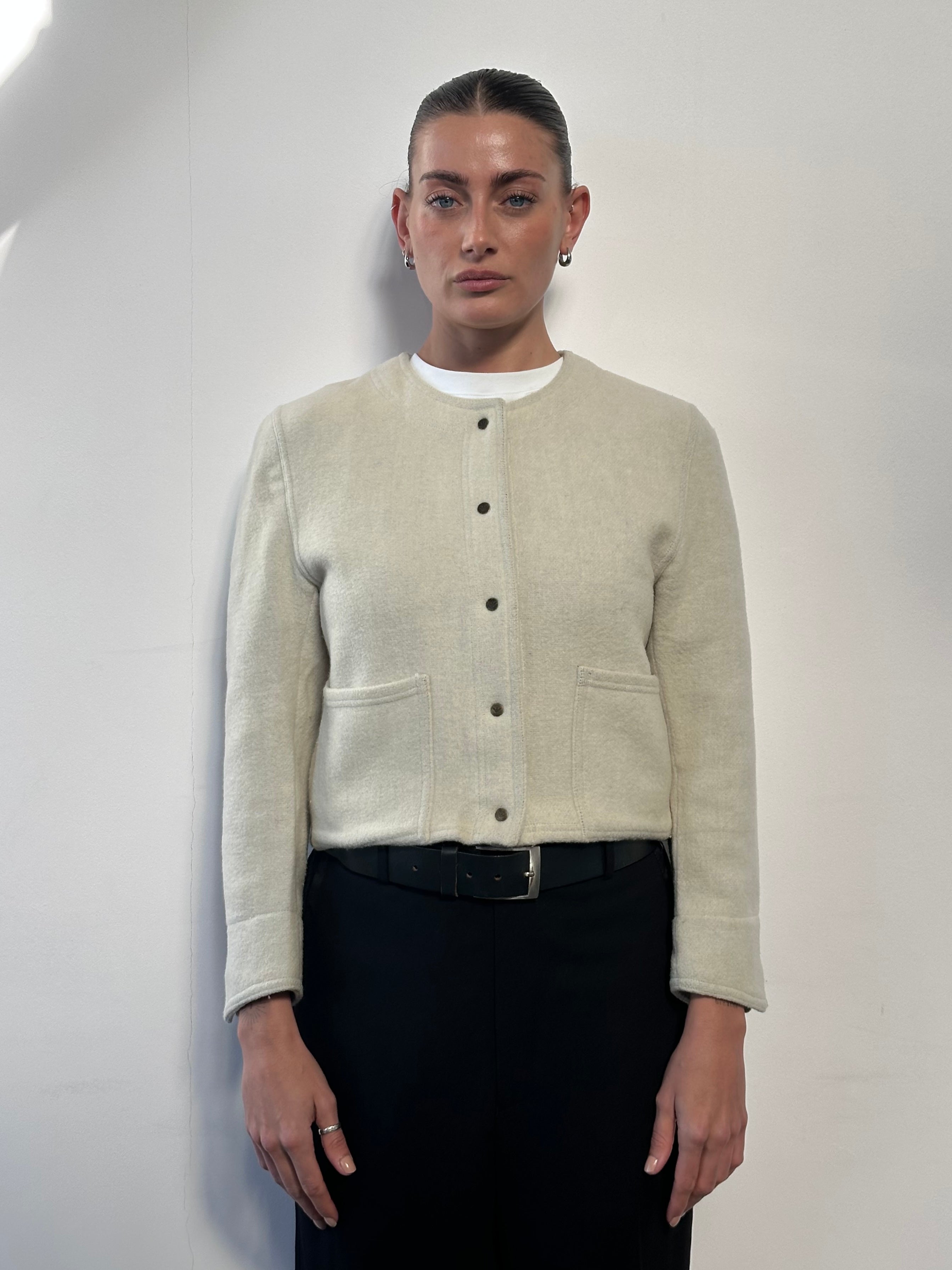 Vintage Italian vintage wool tailored jacket in size small, featuring classic craftsmanship and a timeless design.