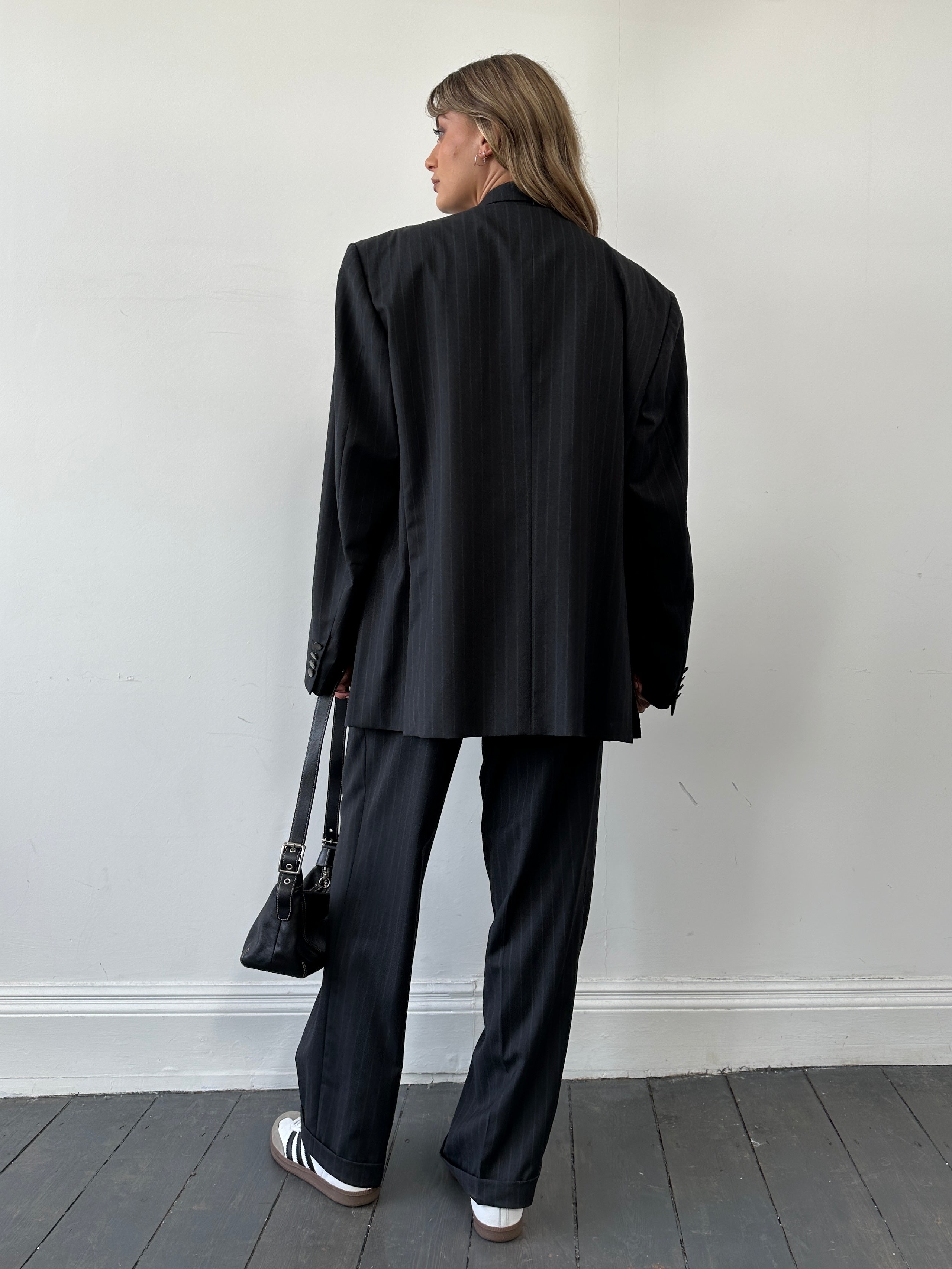 Pierre Cardin Pinstripe Double Breasted Wool Suit - XL - SYLK